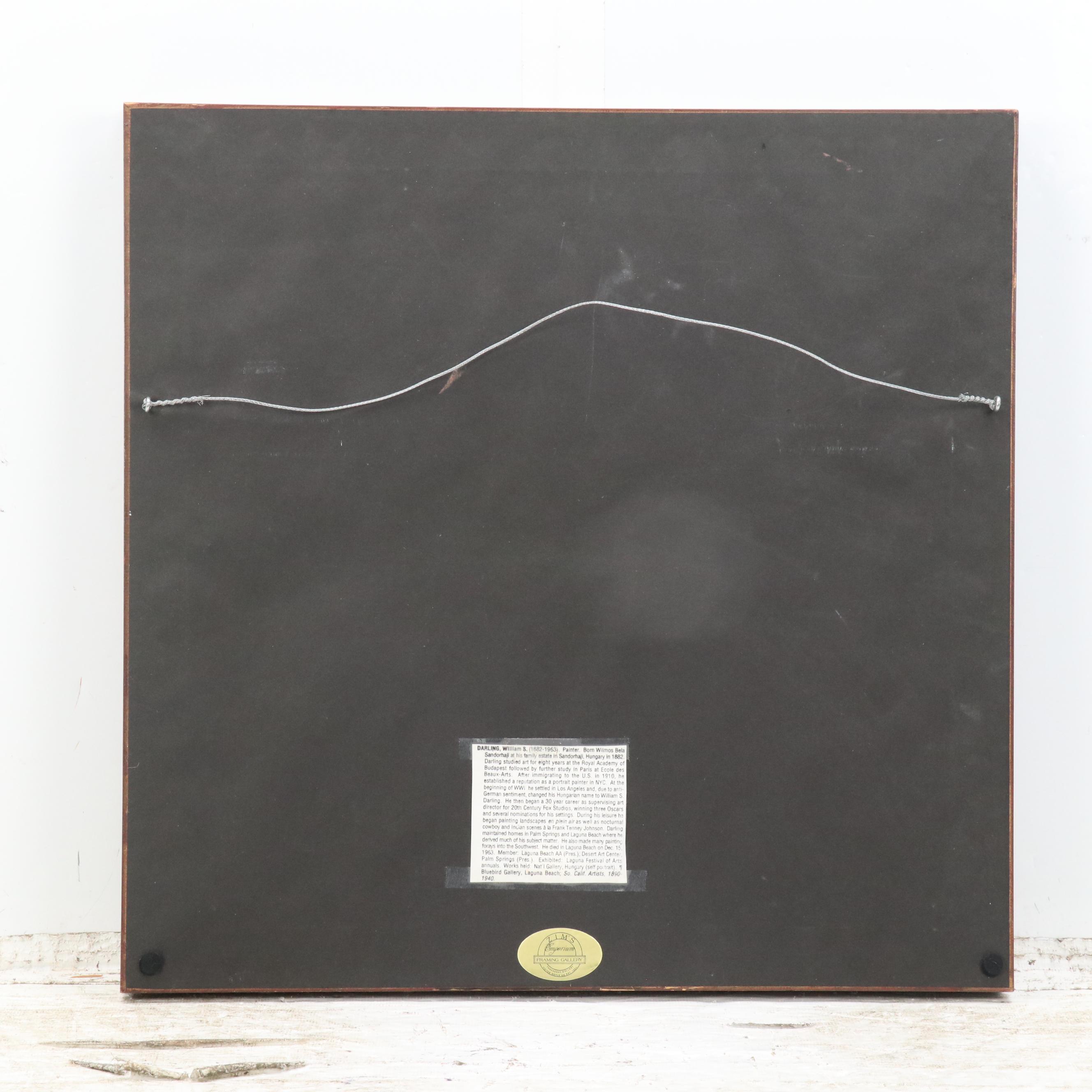 William S. Darling Watercolor Painting of Western Rural Landscape