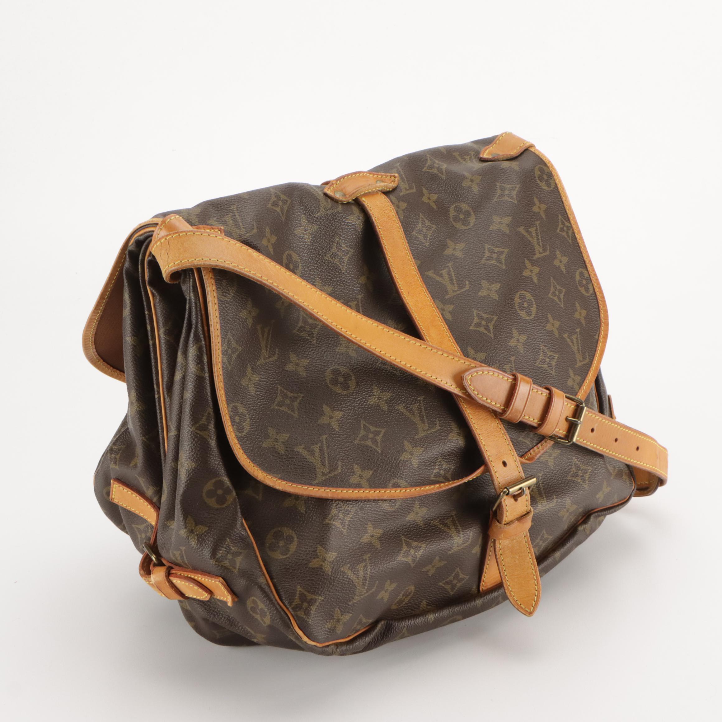 Louis Vuitton Saumur 35 in Monogram Canvas and Vachetta Leather