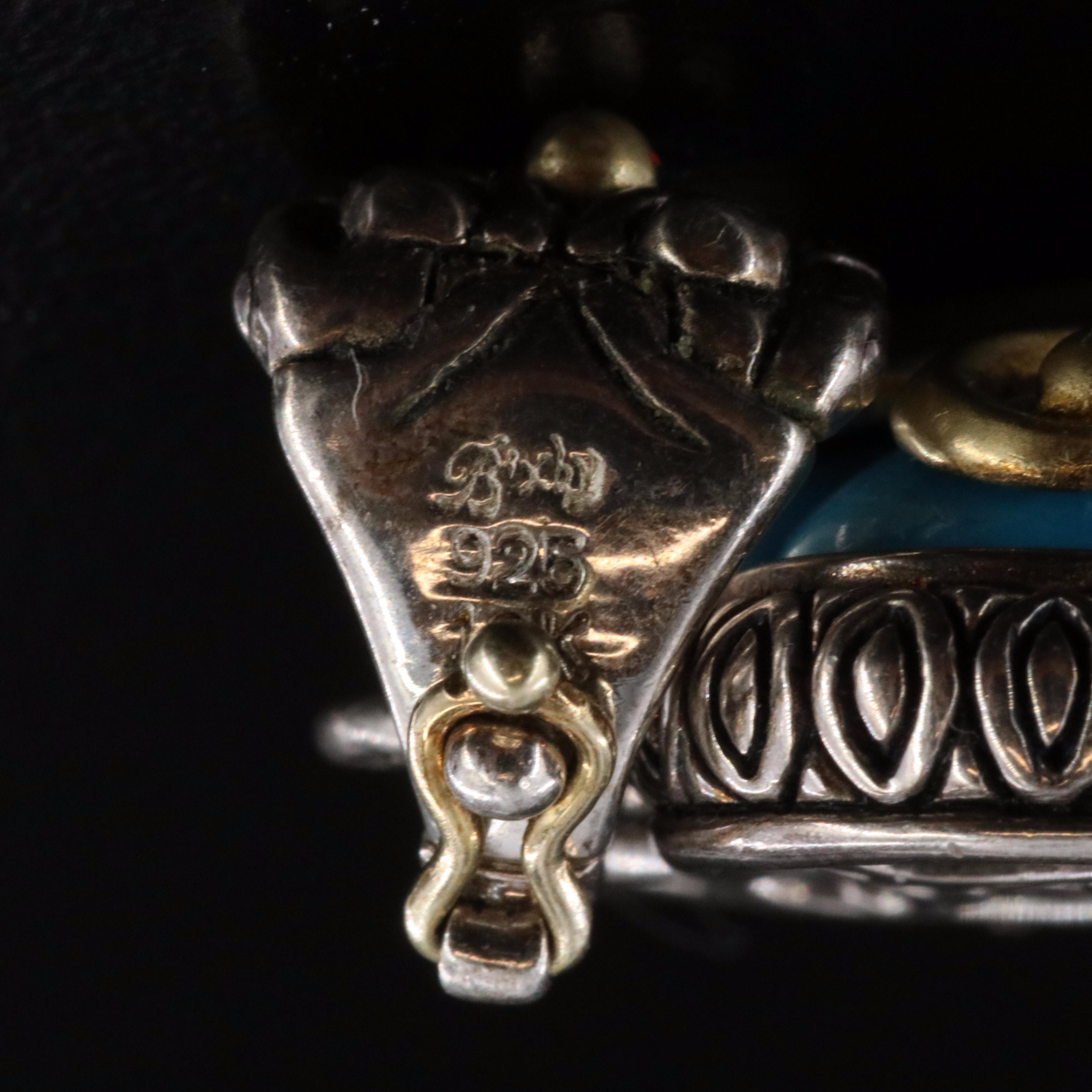 Barbara Bixby Sterling Turquoise Heart Enhancer Pendant with 18K Accents