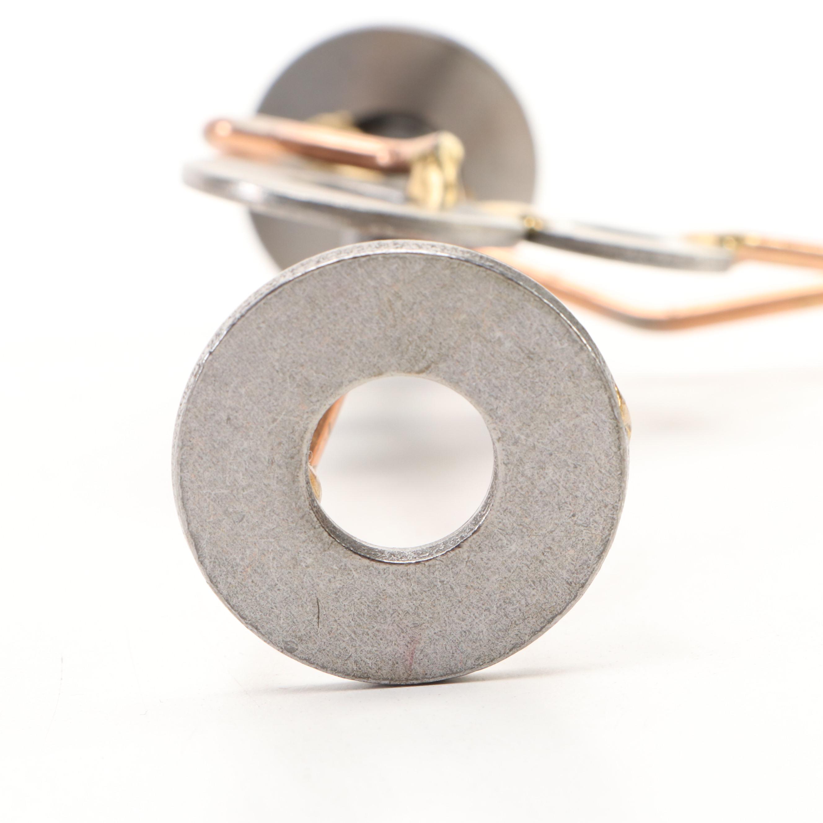 Welded Washer, Nut and Bolt Musicians with Wire Jointed Metal Carnevale Jester