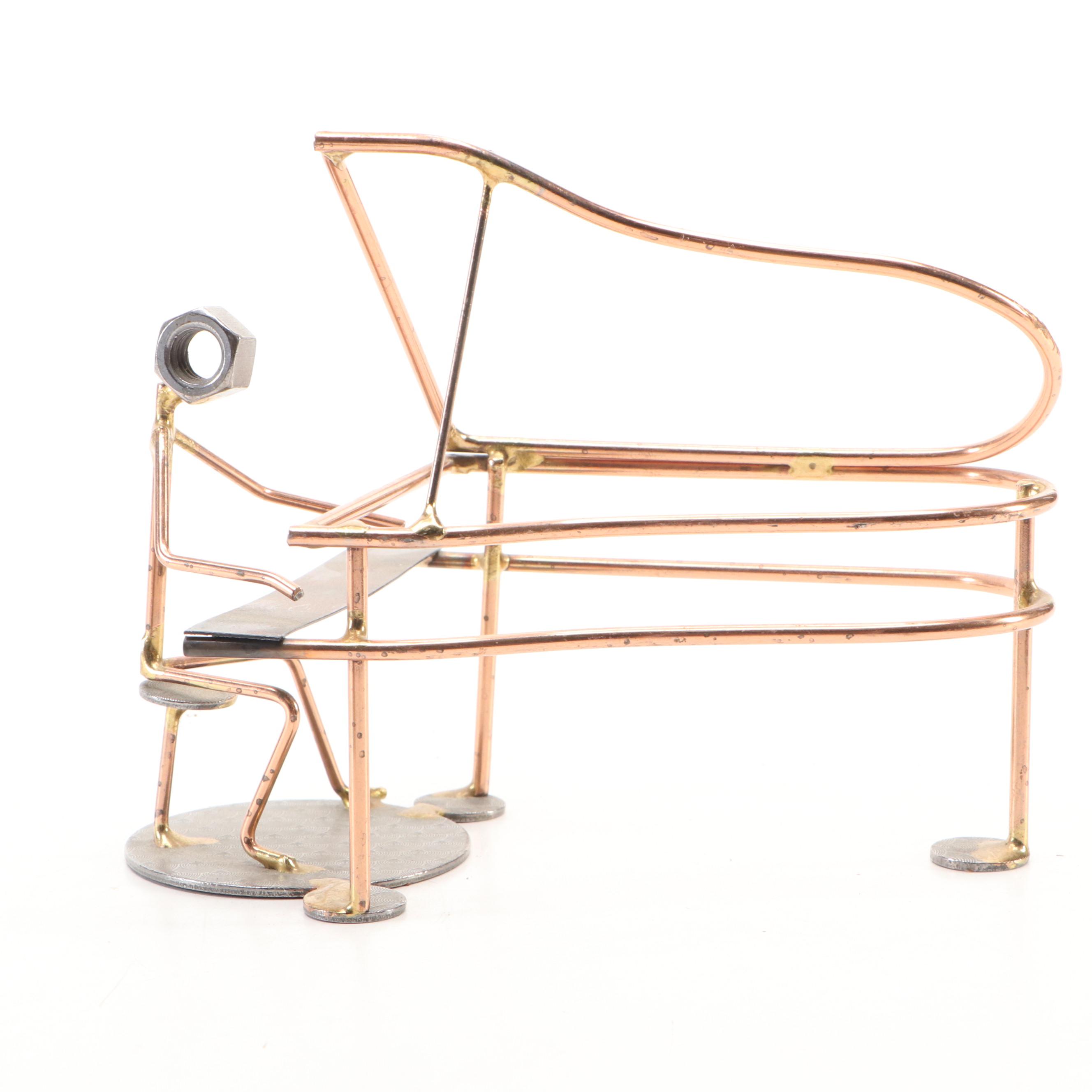 Welded Washer, Nut and Bolt Musicians with Wire Jointed Metal Carnevale Jester