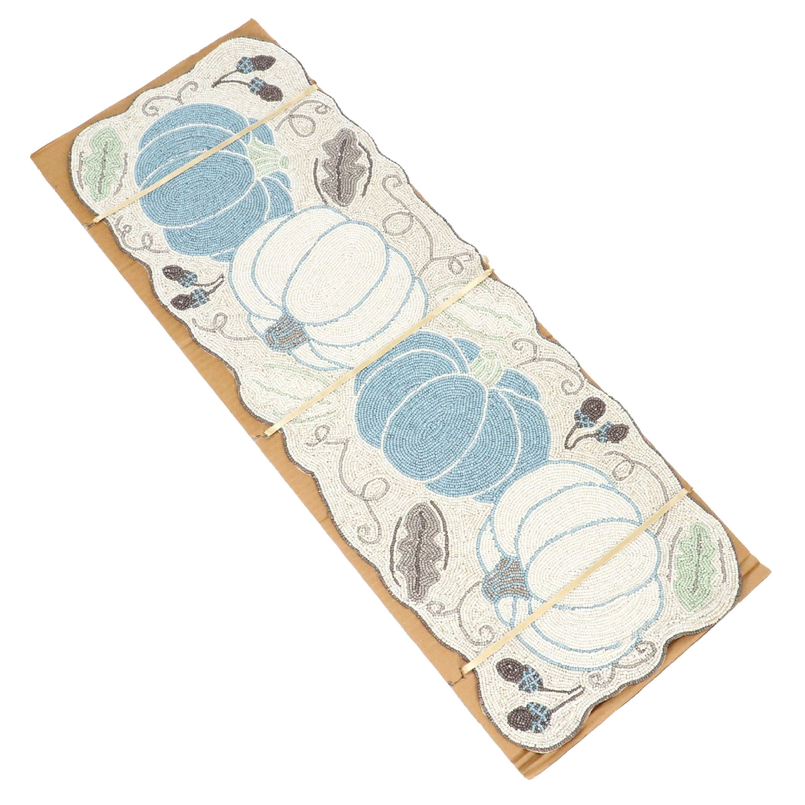 Temp-tations by Tara Beaded Autumnal Pumpkin Table Runner