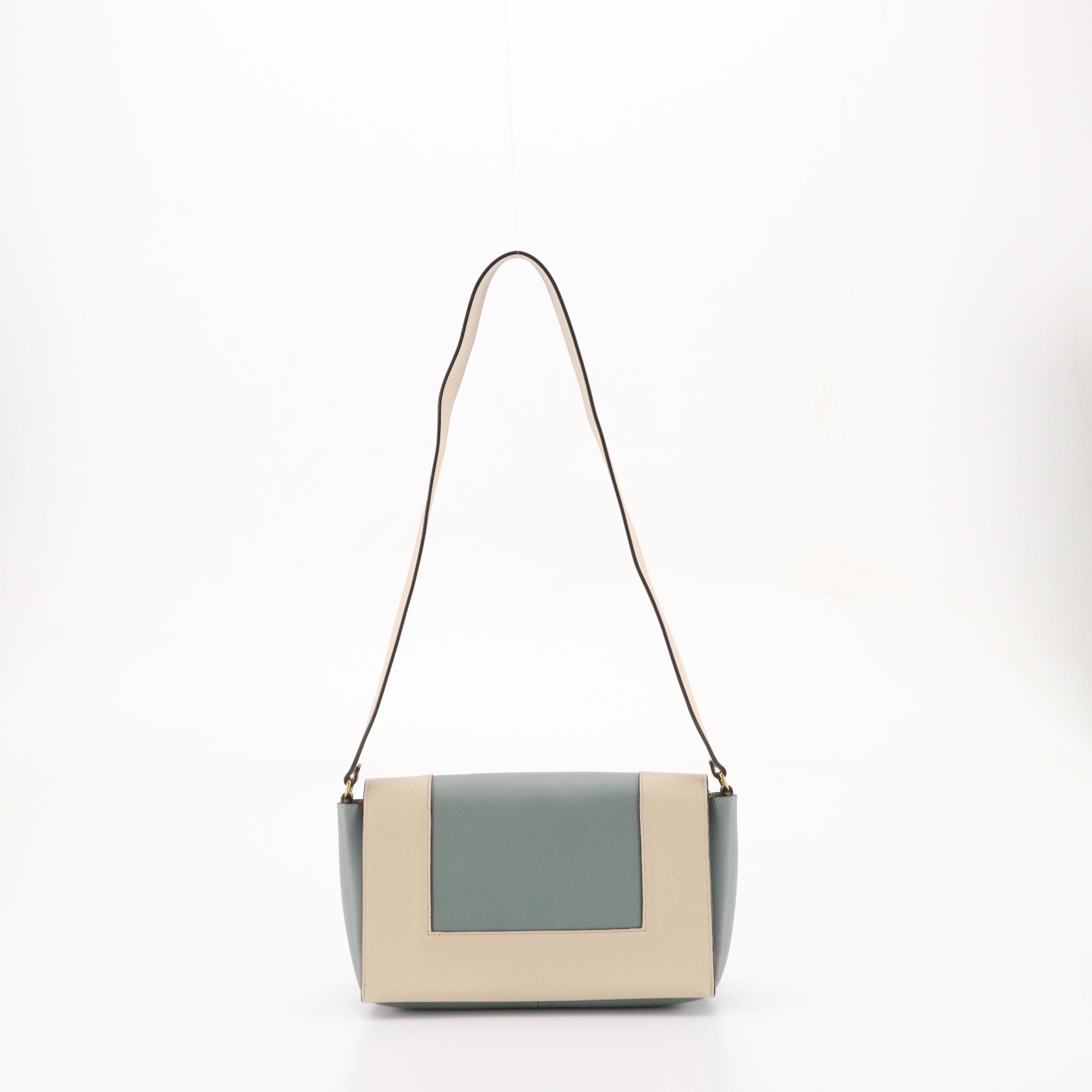 Céline Medium Frame Shoulder Bag in Grege and Storm Calfskin Leather, With Tag