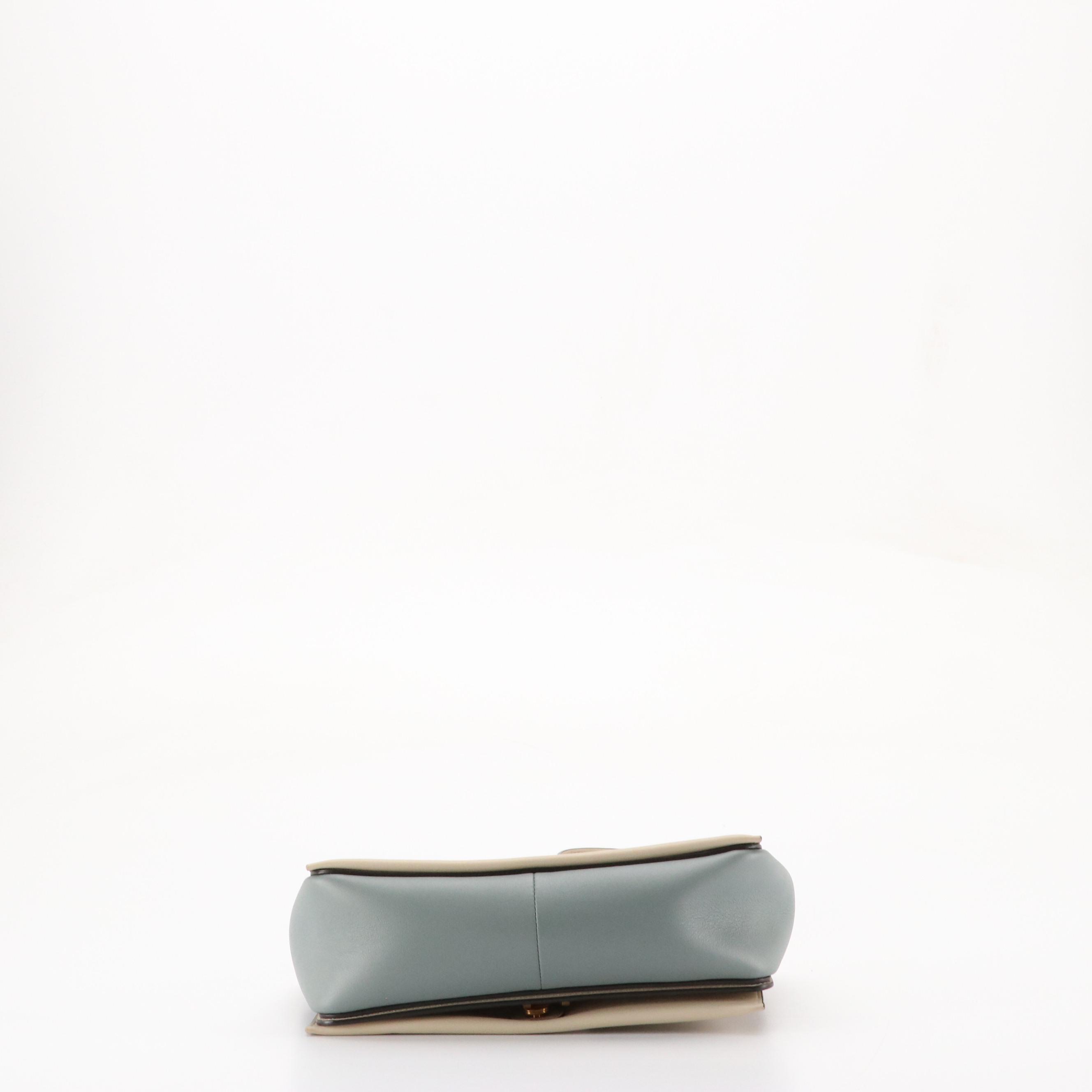 Céline Medium Frame Shoulder Bag in Grege and Storm Calfskin Leather, With Tag