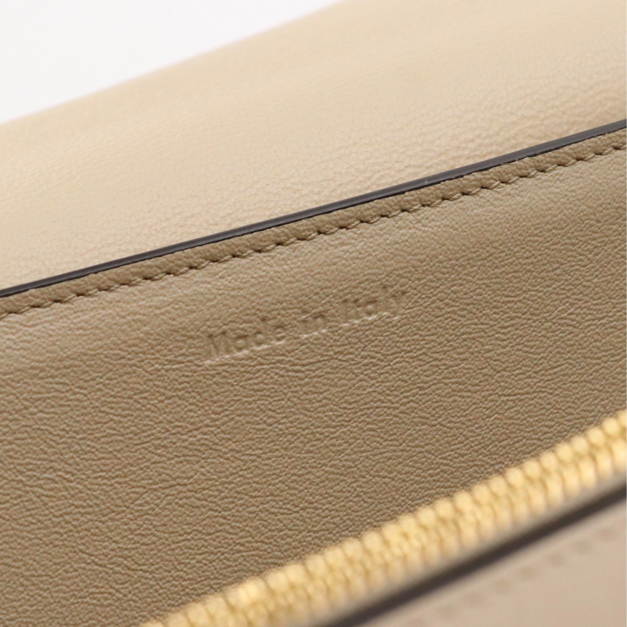 Céline Medium Frame Shoulder Bag in Grege and Storm Calfskin Leather, With Tag