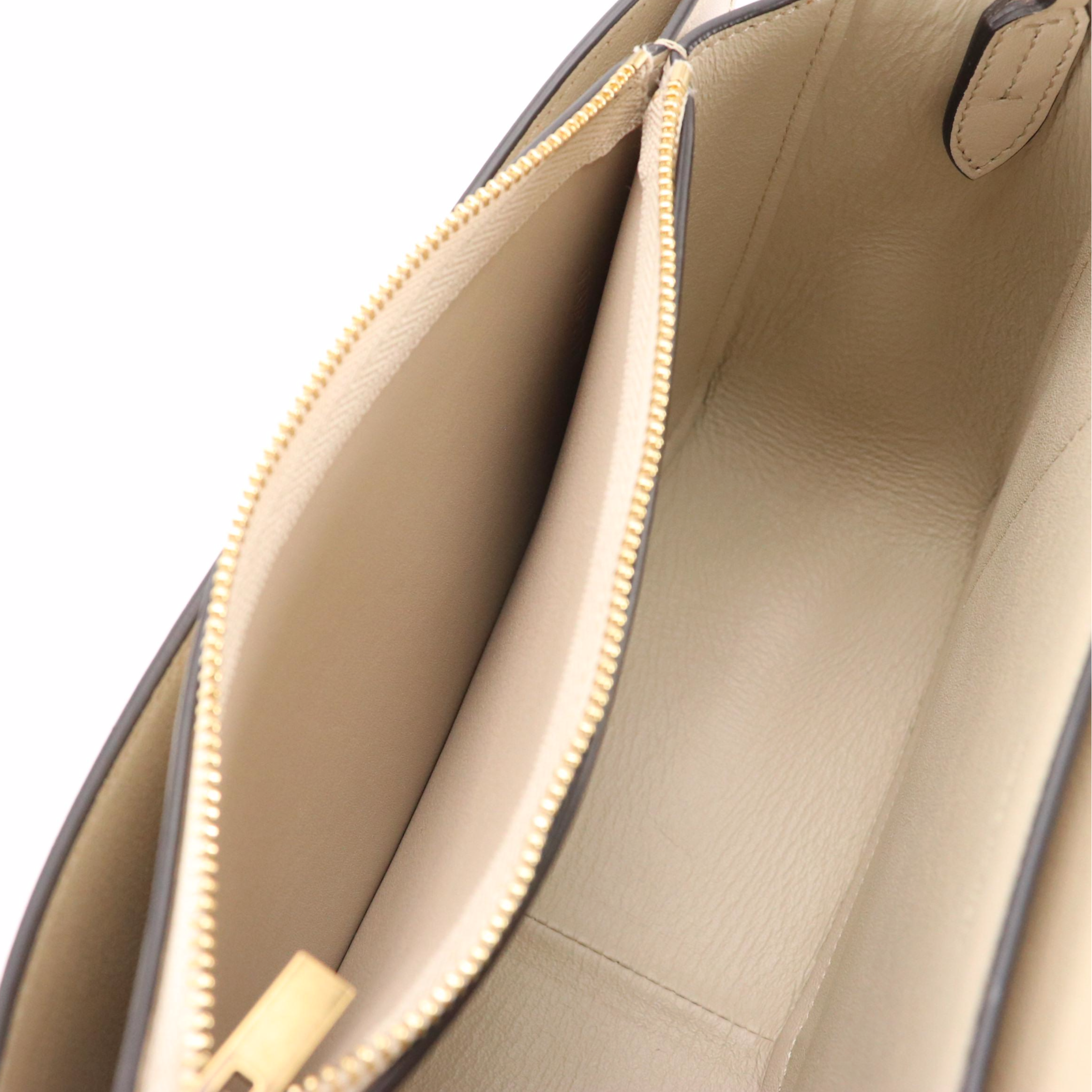 Céline Medium Frame Shoulder Bag in Grege and Storm Calfskin Leather, With Tag