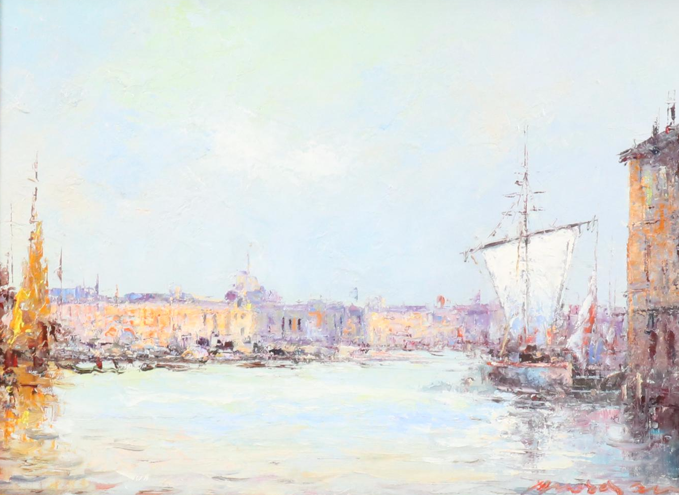 Morgan (Sun-Ki Back) Oil Painting of Venetian Canal Scene , 21st Century