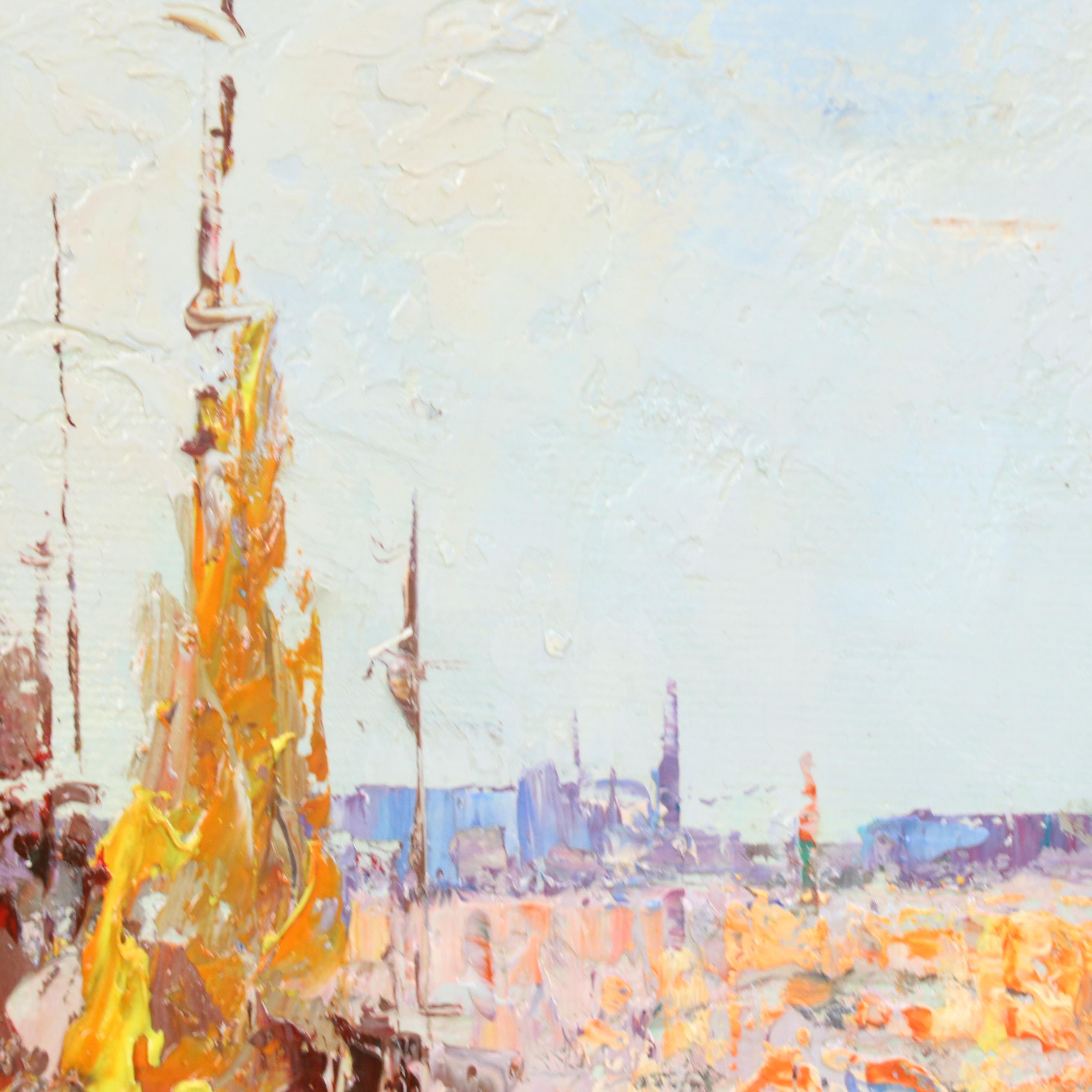 Morgan (Sun-Ki Back) Oil Painting of Venetian Canal Scene , 21st Century