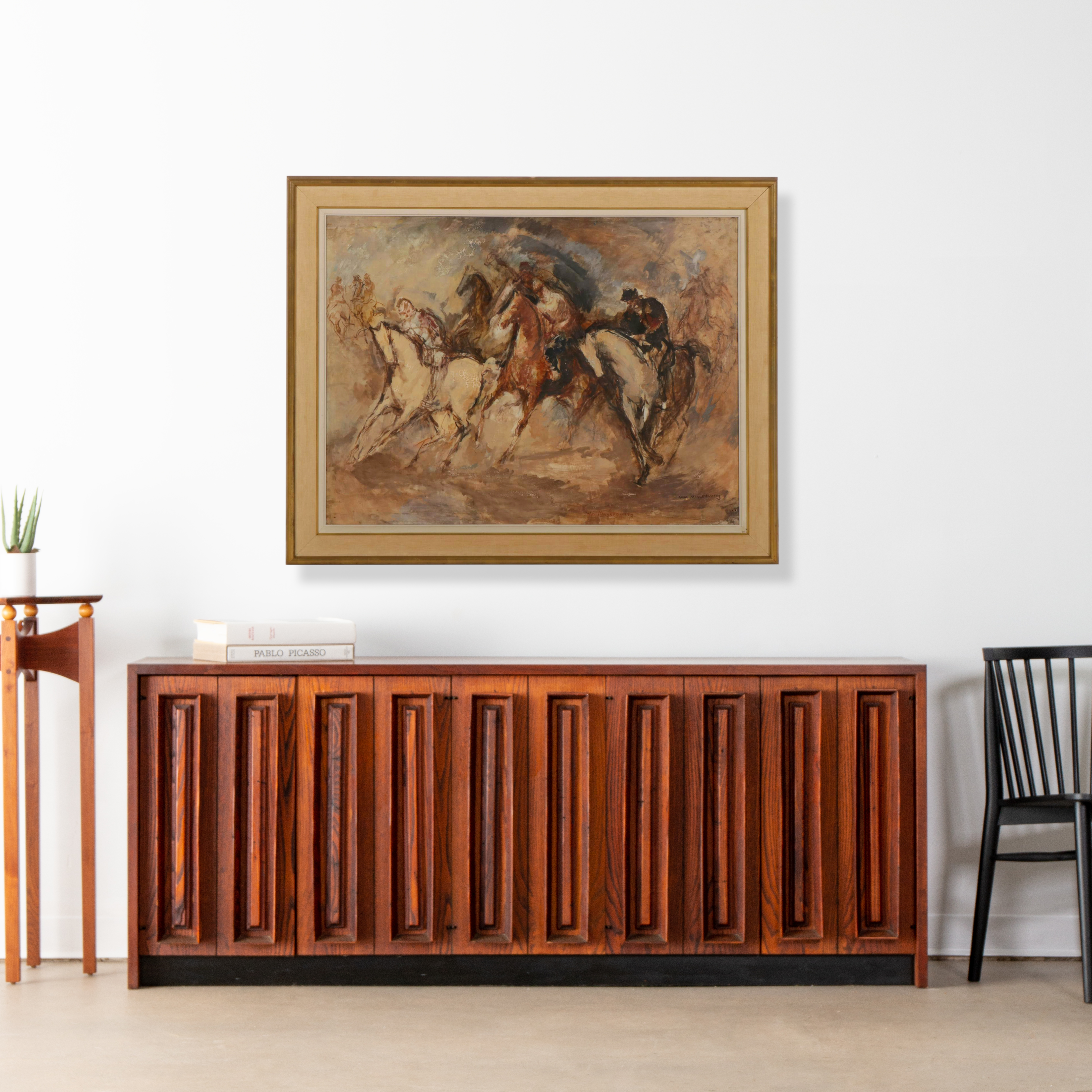 William Meyerowitz Gestural Painting of Horses, Mid to Late 20th Century