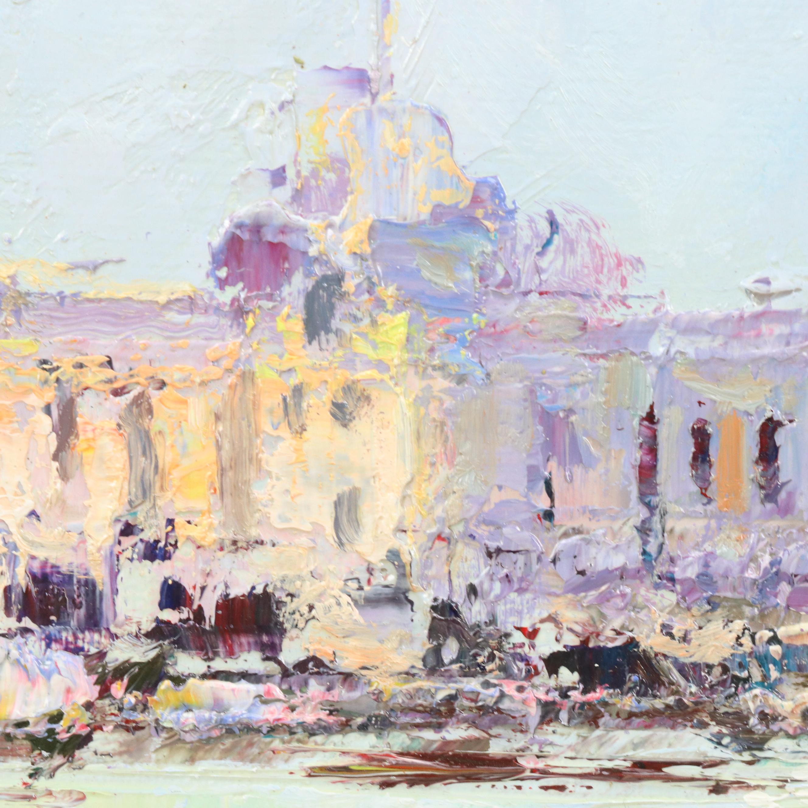 Morgan (Sun-Ki Back) Oil Painting of Venetian Canal Scene , 21st Century