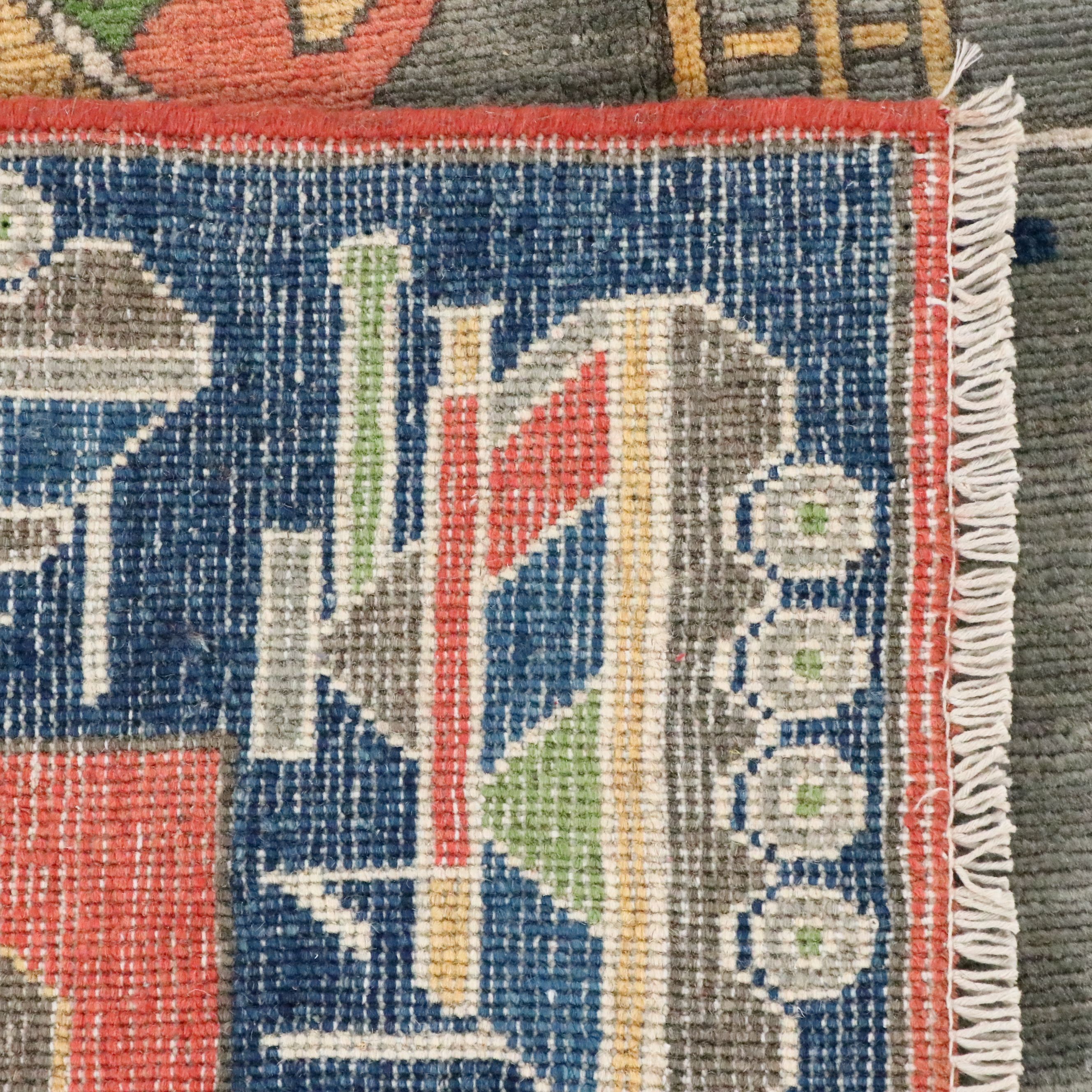 5' x 7'3 Hand-Knotted Afghan Pictorial War Area Rug