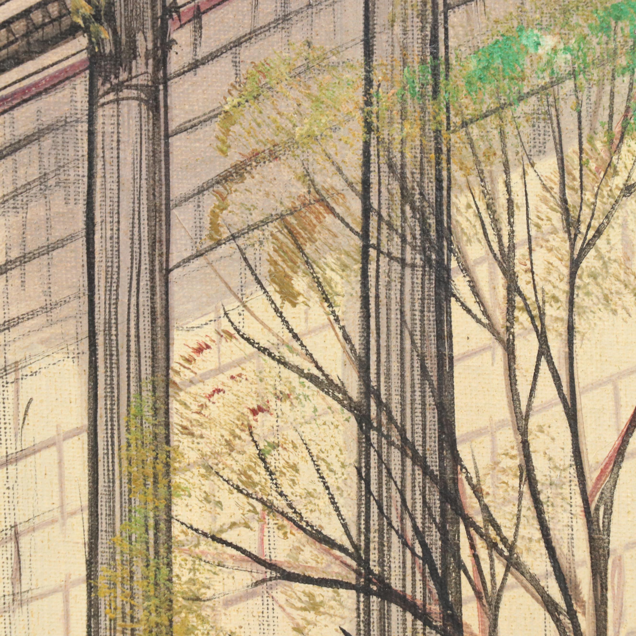 Paul Lambert Modernist Oil Painting "La Madeleine, Paris"