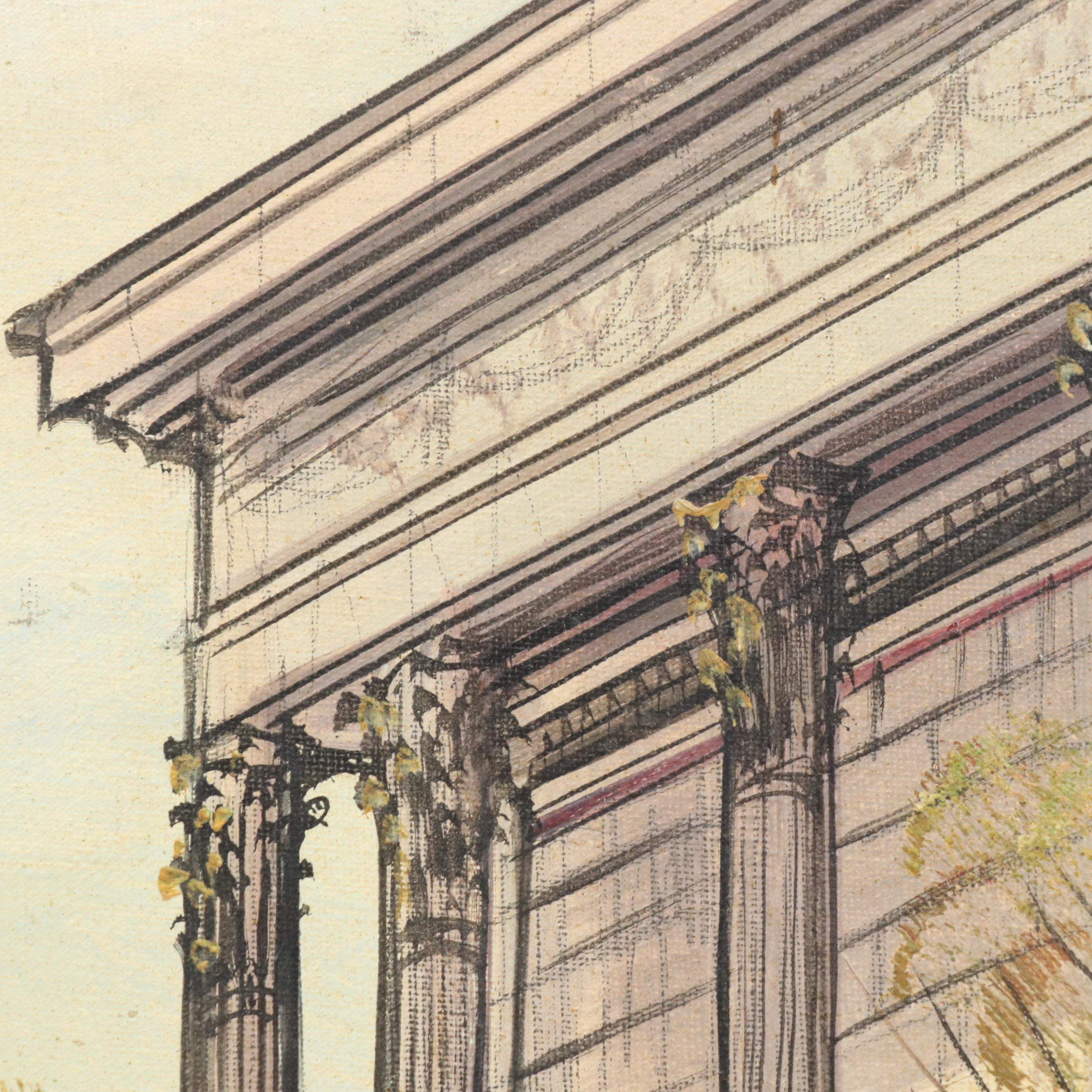 Paul Lambert Modernist Oil Painting "La Madeleine, Paris"