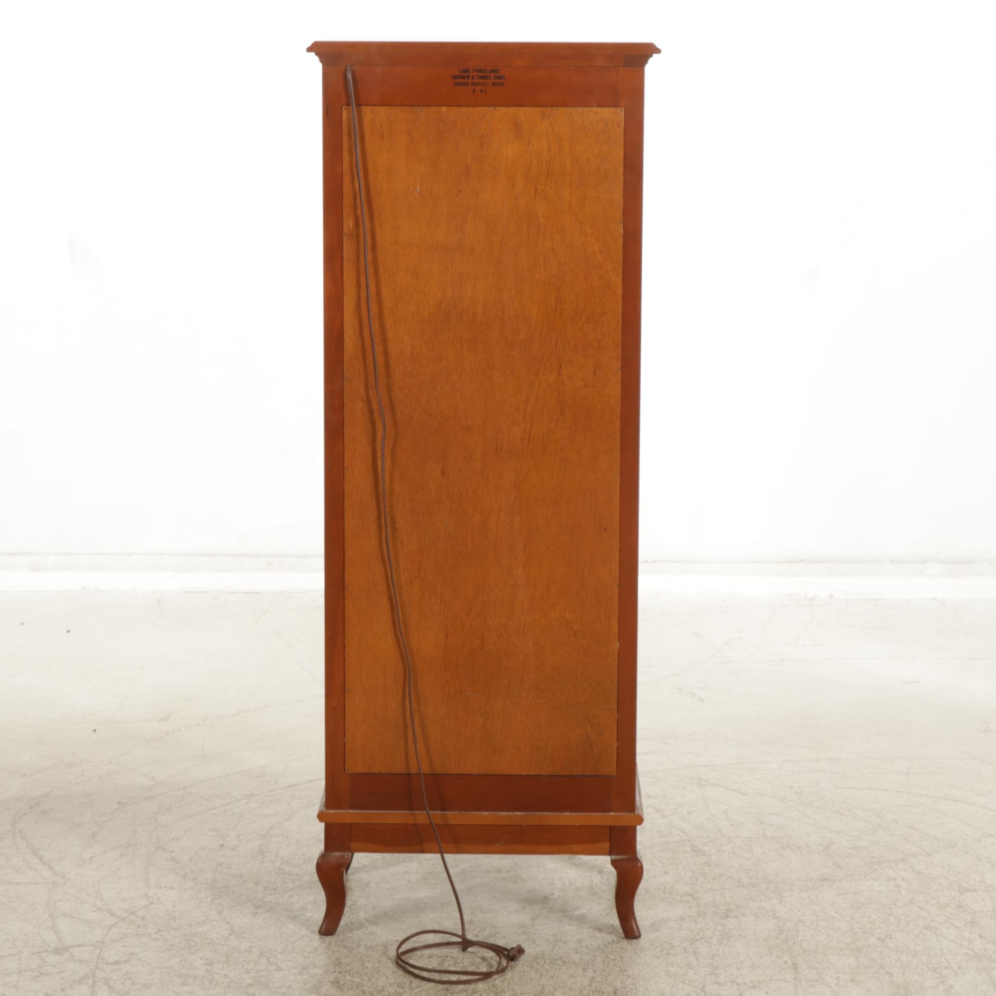 Carl Forslund Father and Three Sons Cherry Curio Cabinet