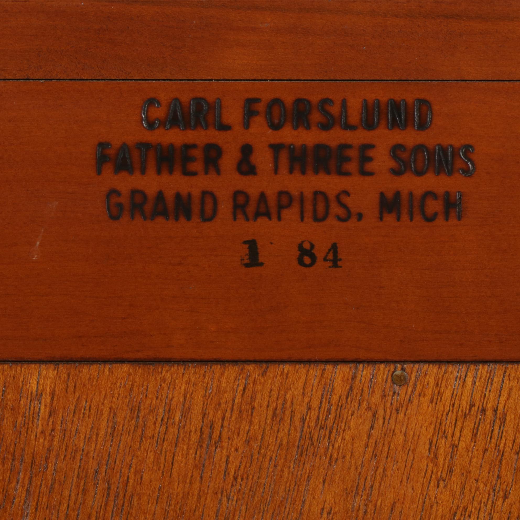 Carl Forslund Father and Three Sons Cherry Curio Cabinet