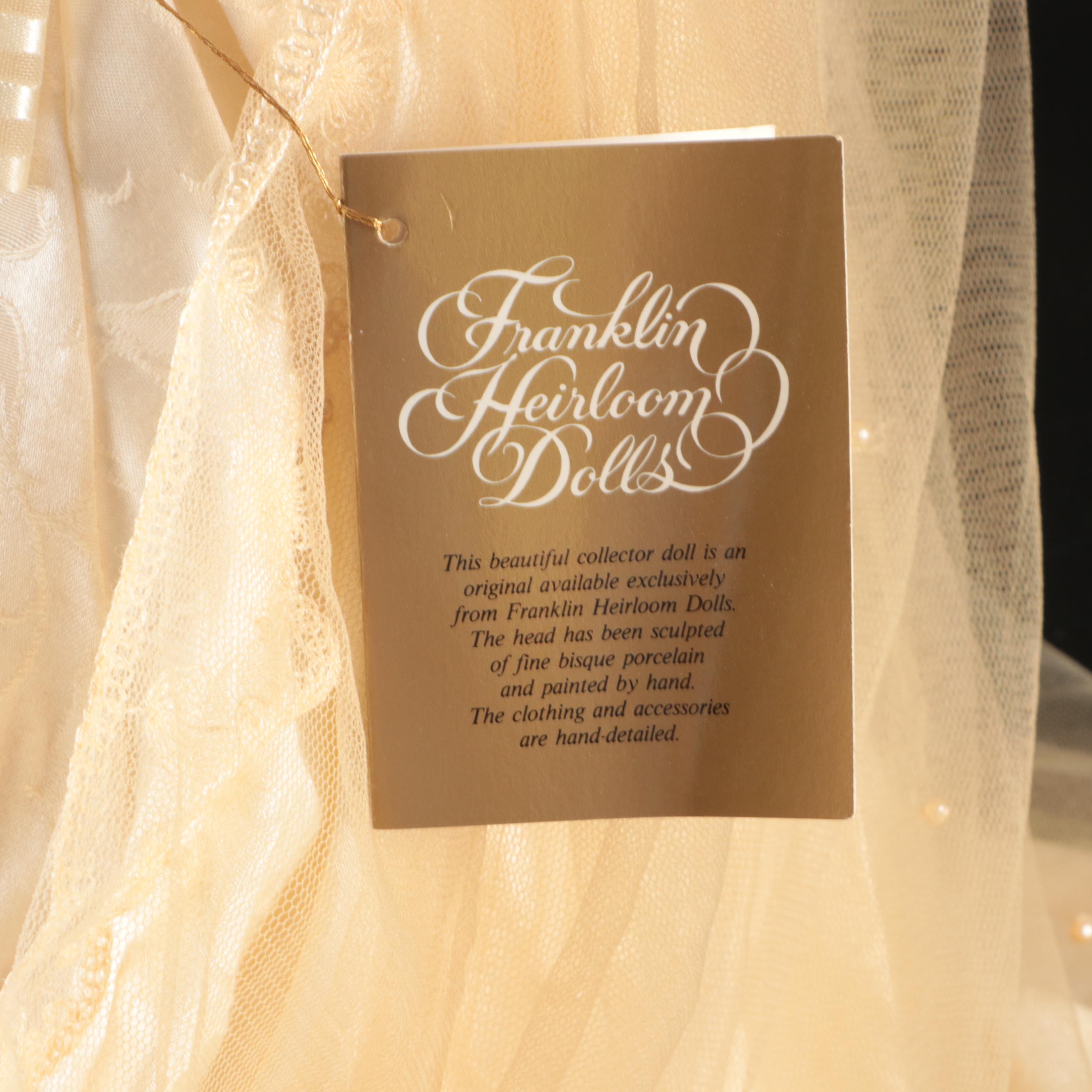 Franklin Heirloom Victorian Bride Bisque Porcelain Dolls, Late 20th C.