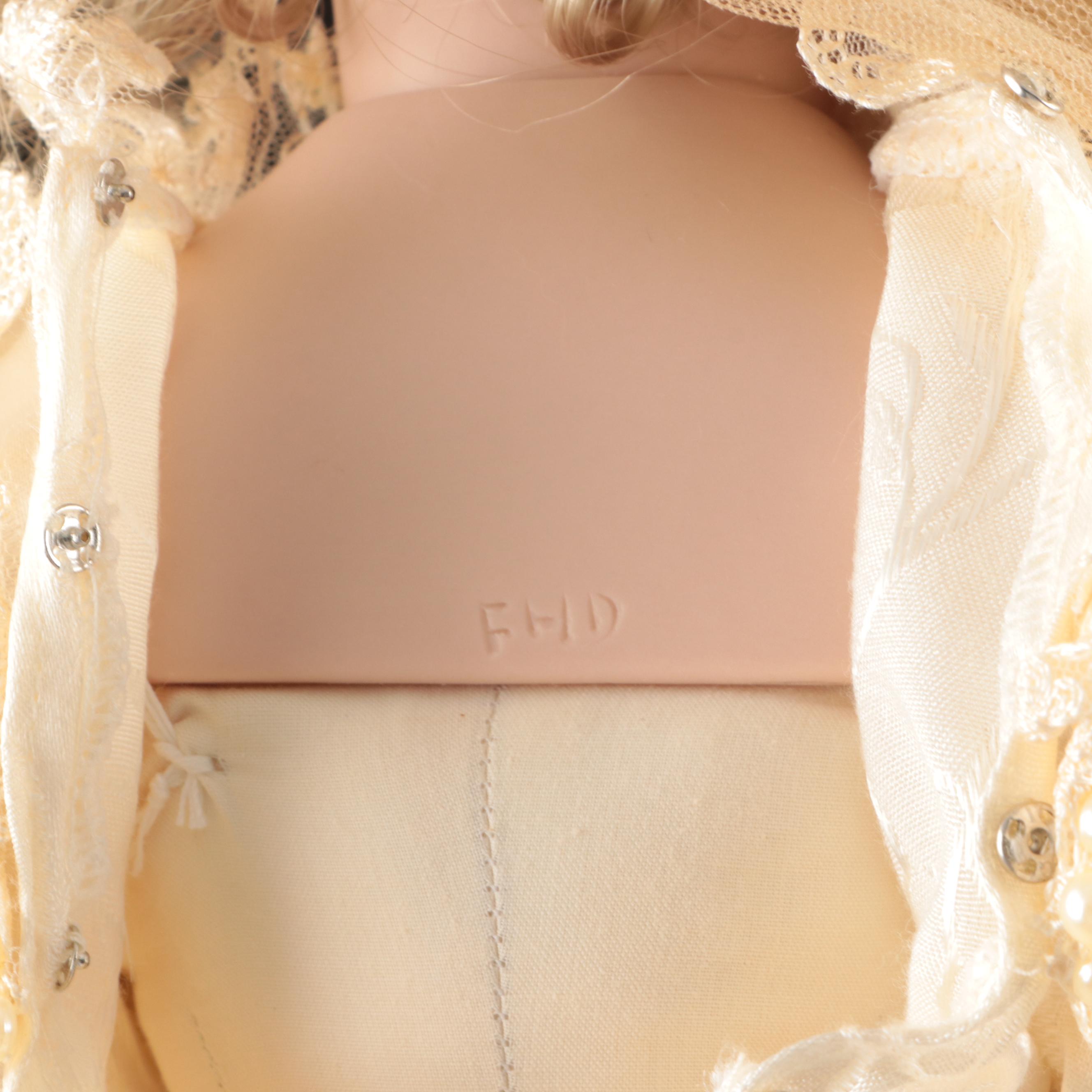 Franklin Heirloom Victorian Bride Bisque Porcelain Dolls, Late 20th C.