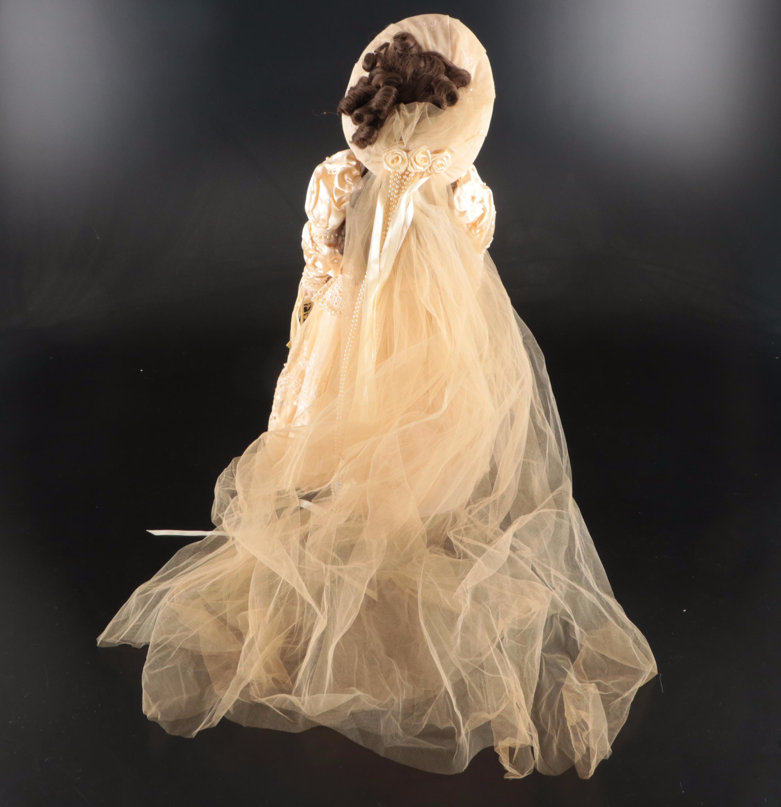 Franklin Heirloom Victorian Bride Bisque Porcelain Dolls, Late 20th C.