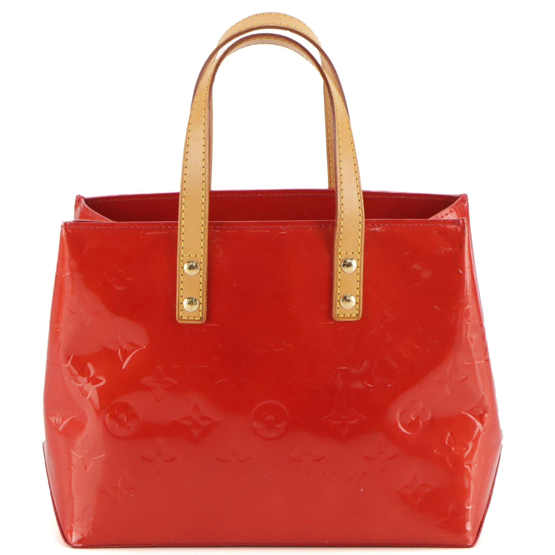 Louis Vuitton Reade PM Handbag Tote in Red Monogram Vernis