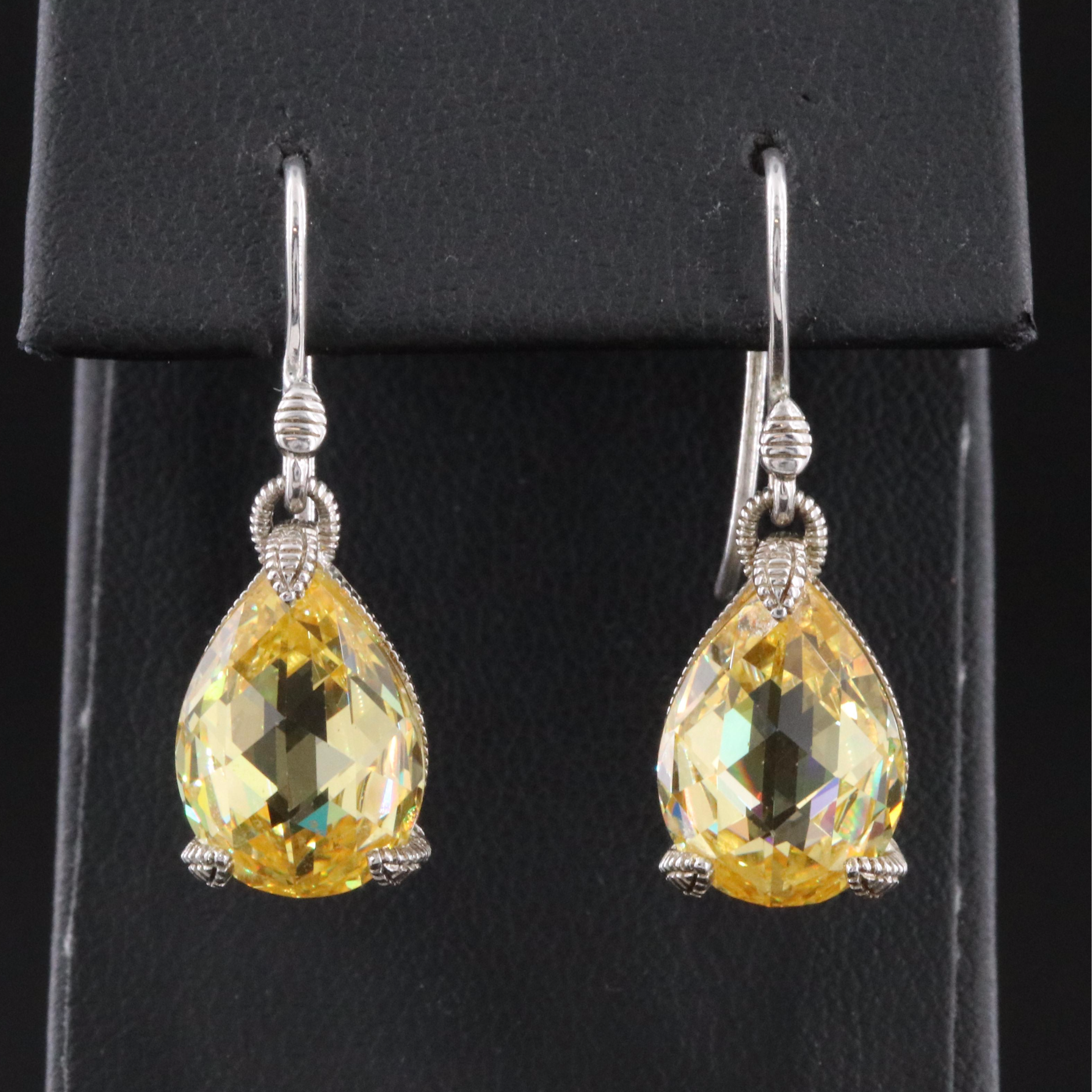 Judith Ripka Sterling CZ Earrings