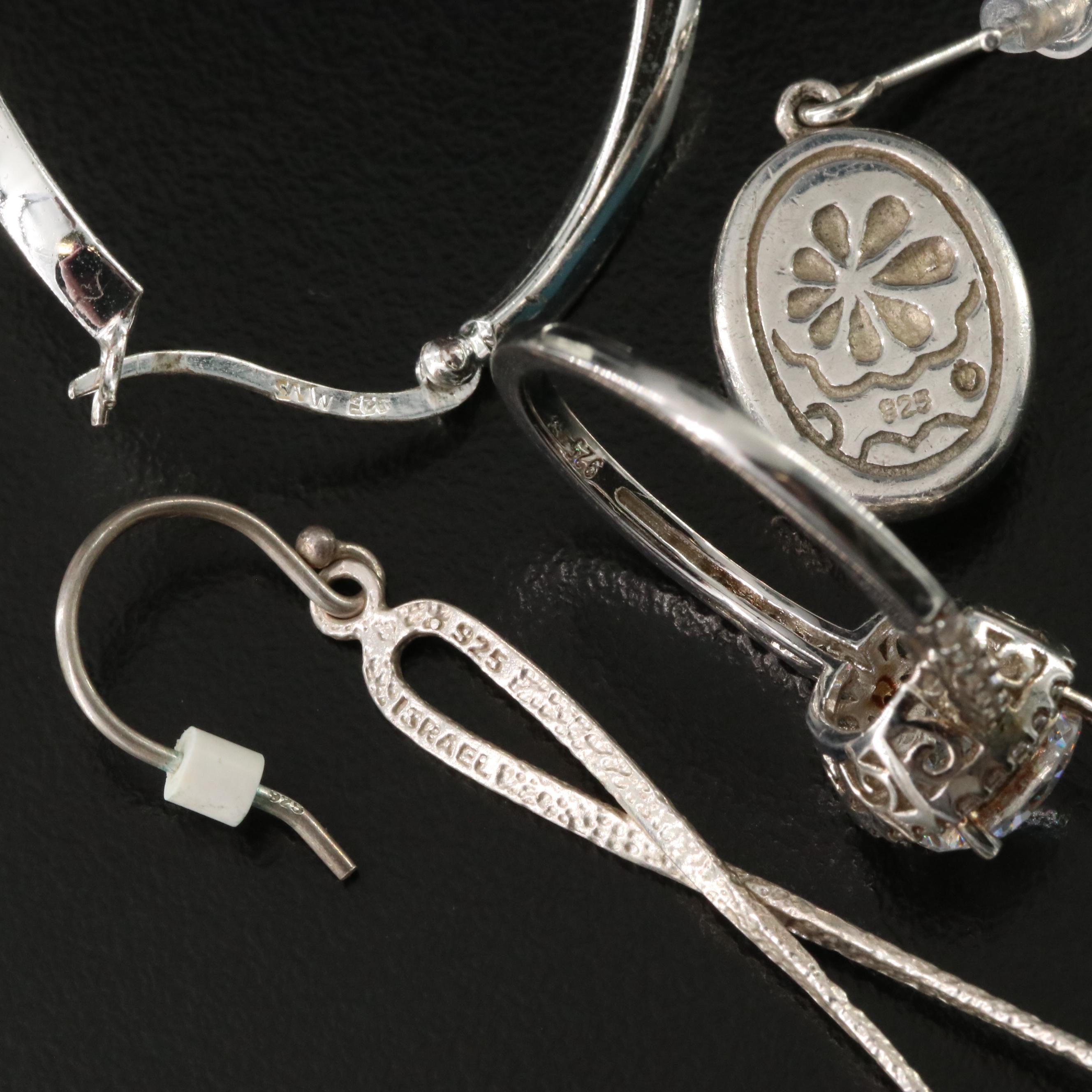 Sterling Jewelry Including Larimar, Pearl and Marcasite