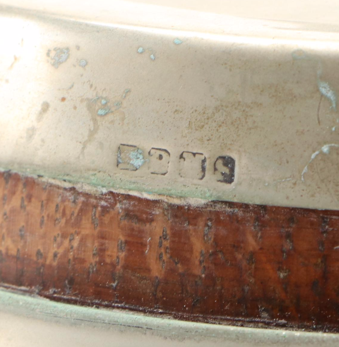 English Silver Plate Banded Oak Biscuit Barrels, Late 19th/ Early 20th Century