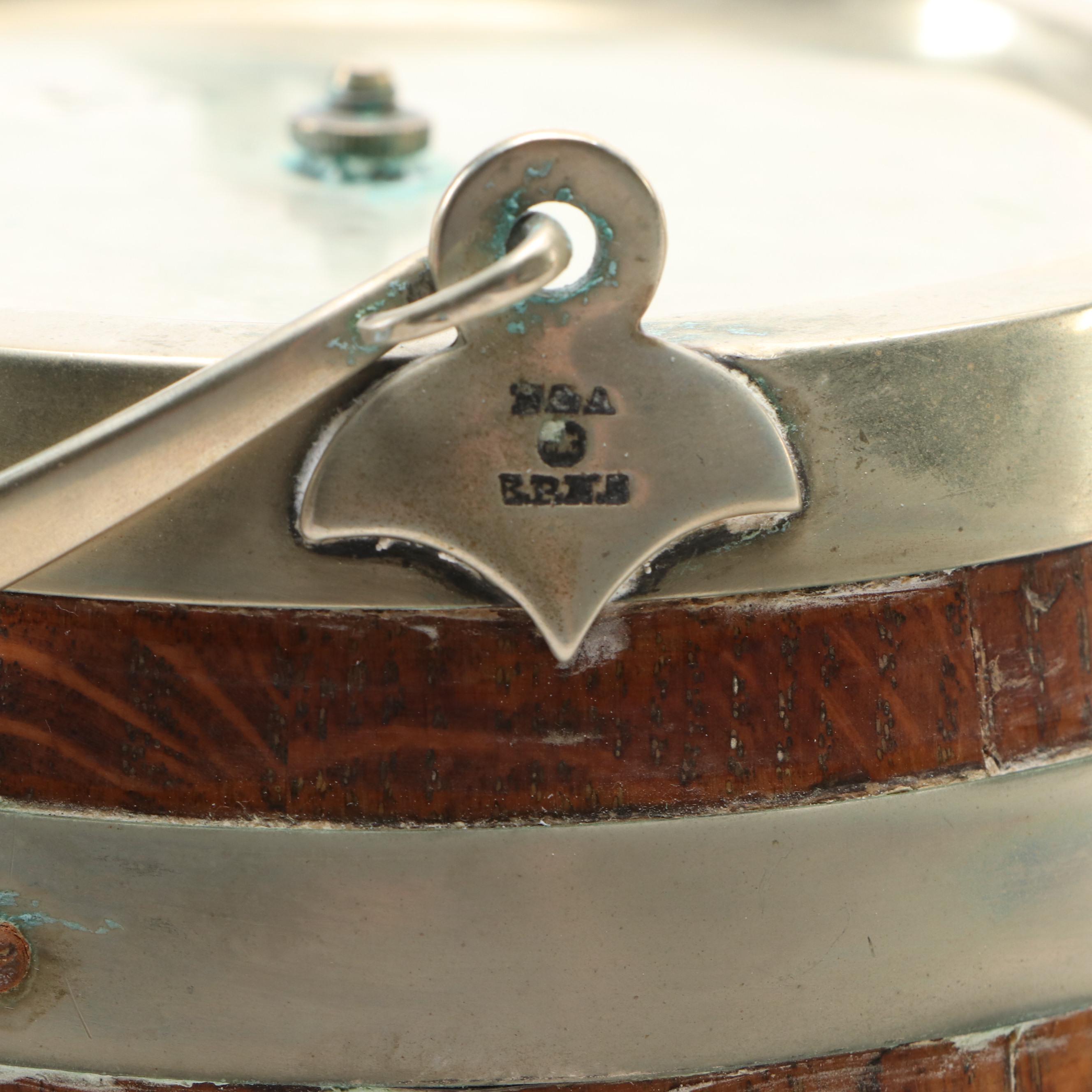 English Silver Plate Banded Oak Biscuit Barrels, Late 19th/ Early 20th Century
