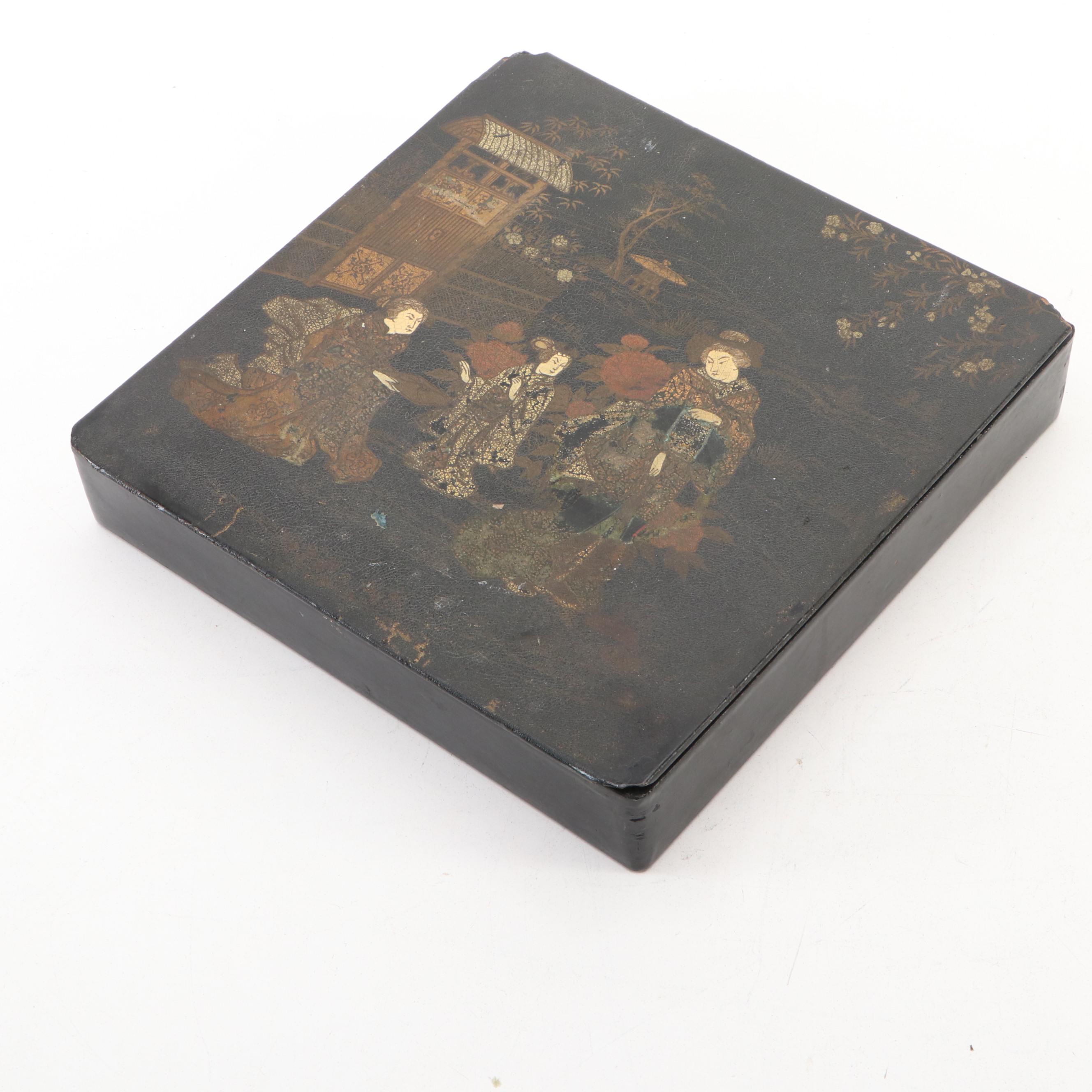 Chinese Lacquerware Hinged Box