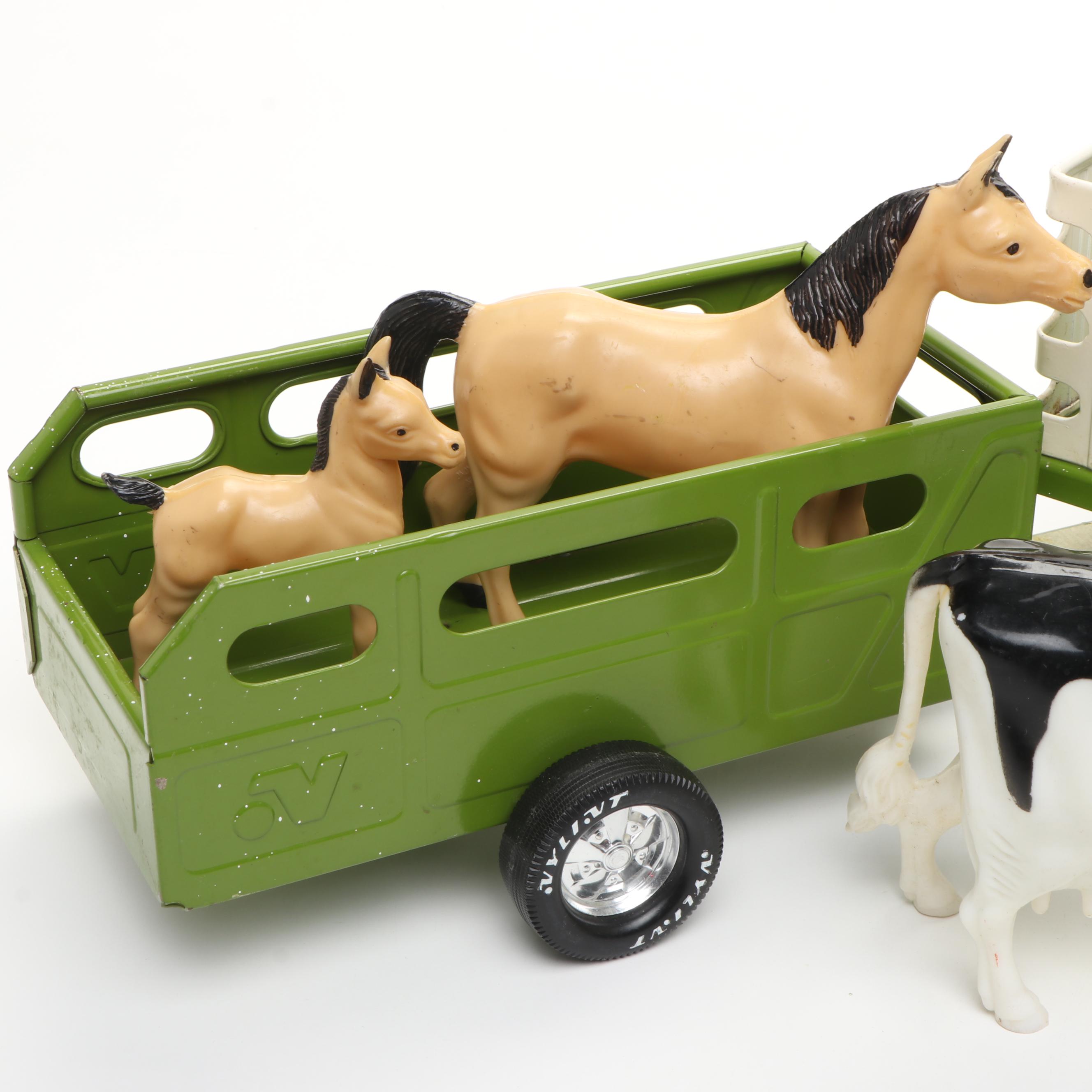 Nylint Farms Pressed Steel Toy Truck and Animals, Mid to Late 20th Century