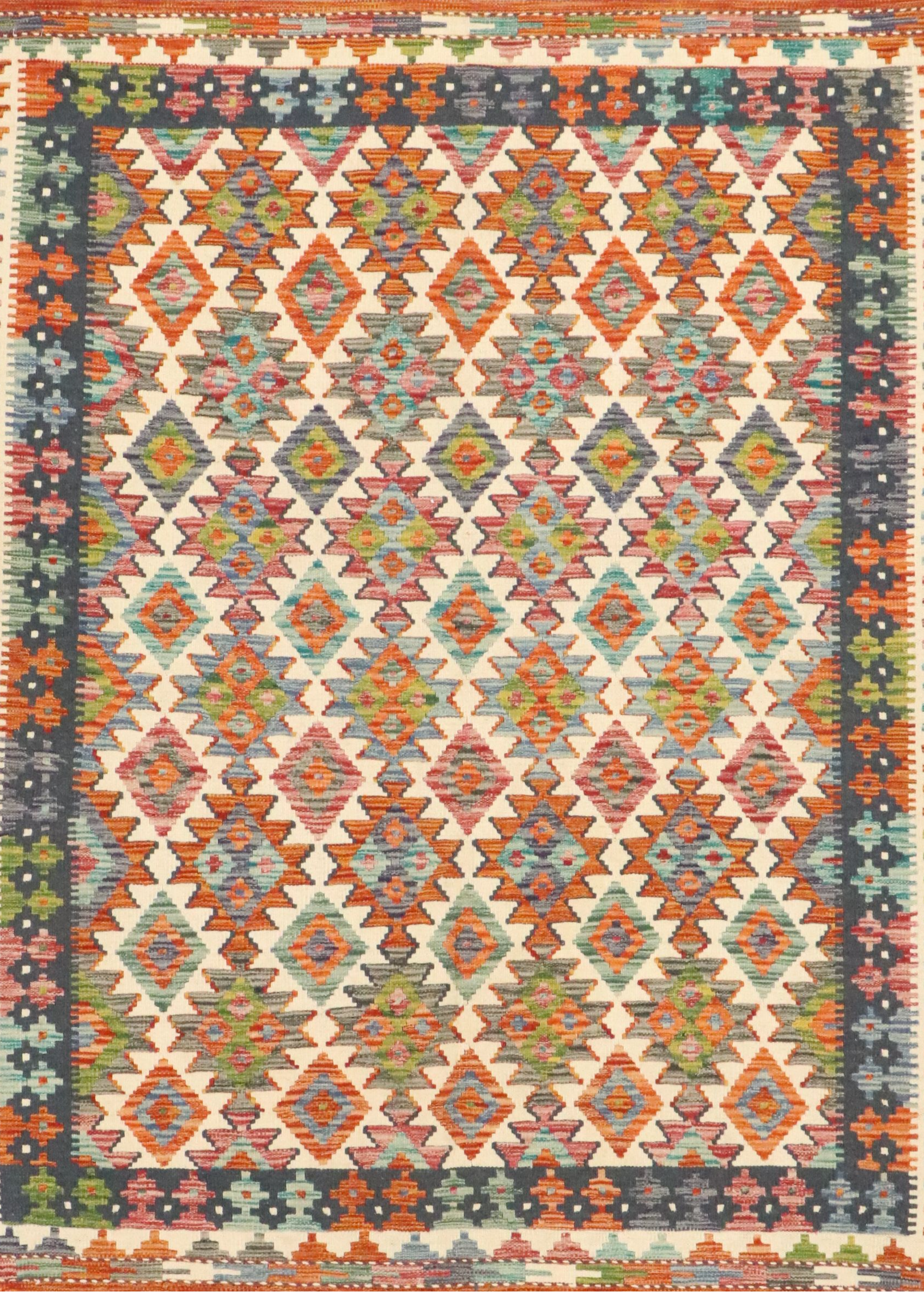 4'9 x 6'8 Handwoven Pakistani Kilim Area Rug