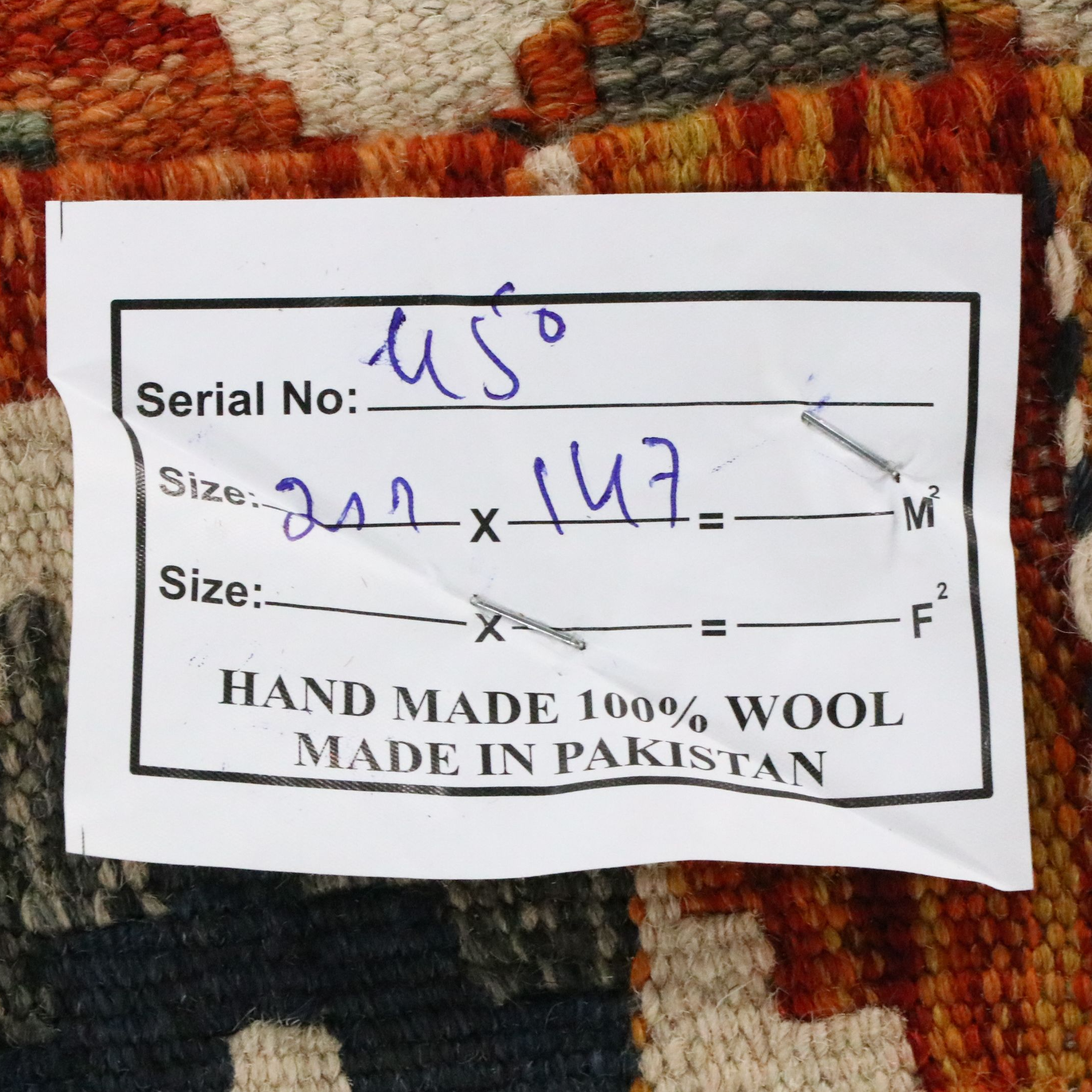 4'9 x 6'8 Handwoven Pakistani Kilim Area Rug