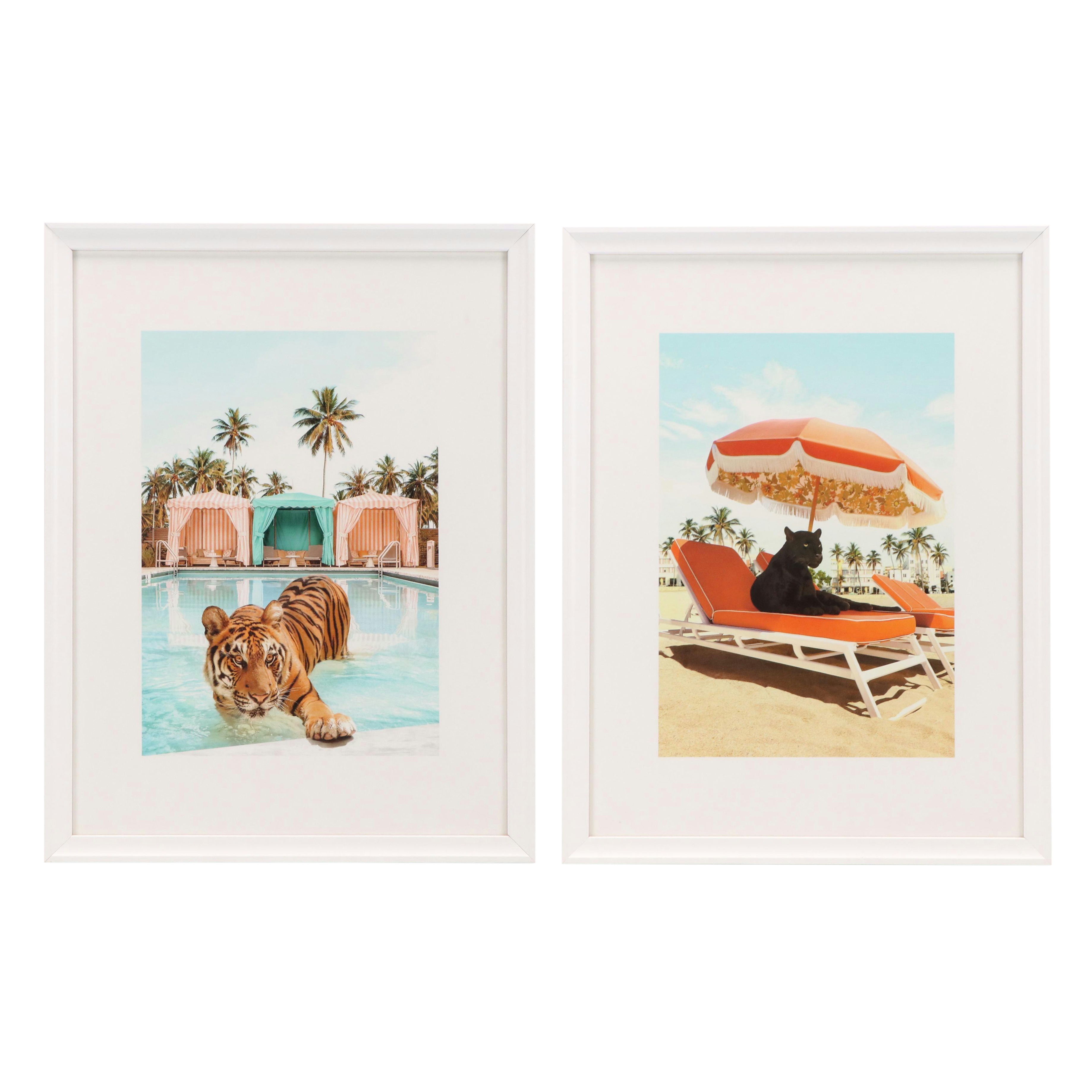Paul Fuentes Giclée "Cabana Tiger" and "Miami Beach"