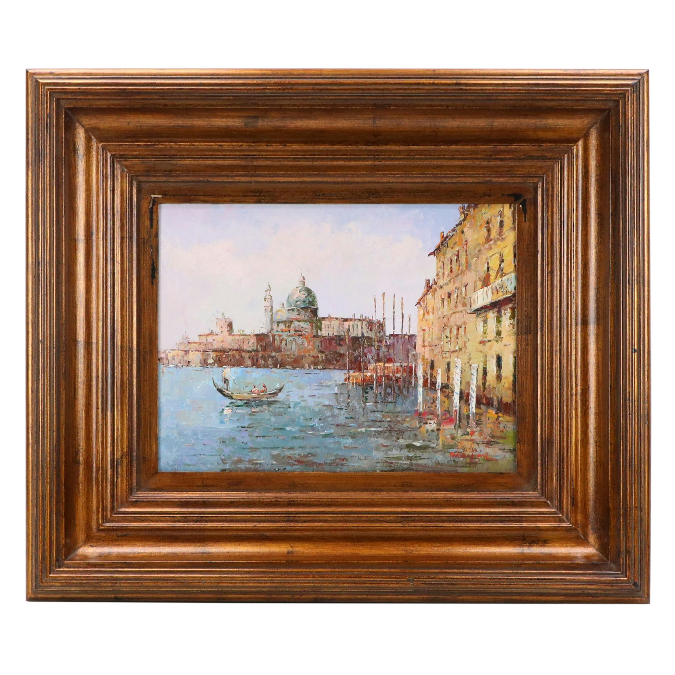 Morgan (Sun-Ki Back) Oil Painting of Bacino di San Marco, Venice, Circa 1998
