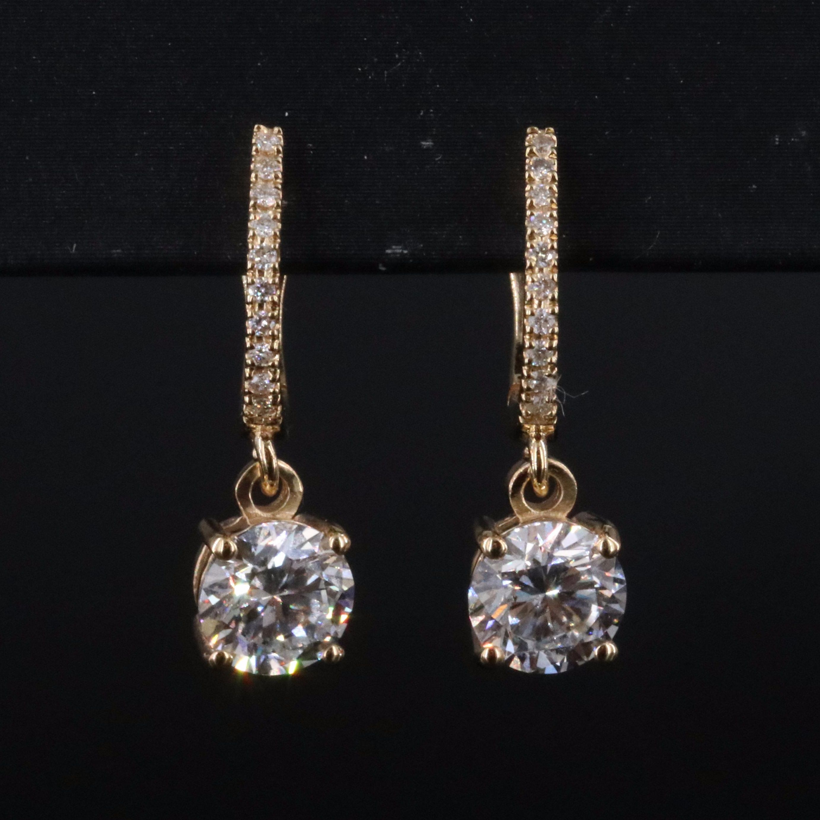 18K 2.78 CTW Diamond Earrings with Lab Grown Centers