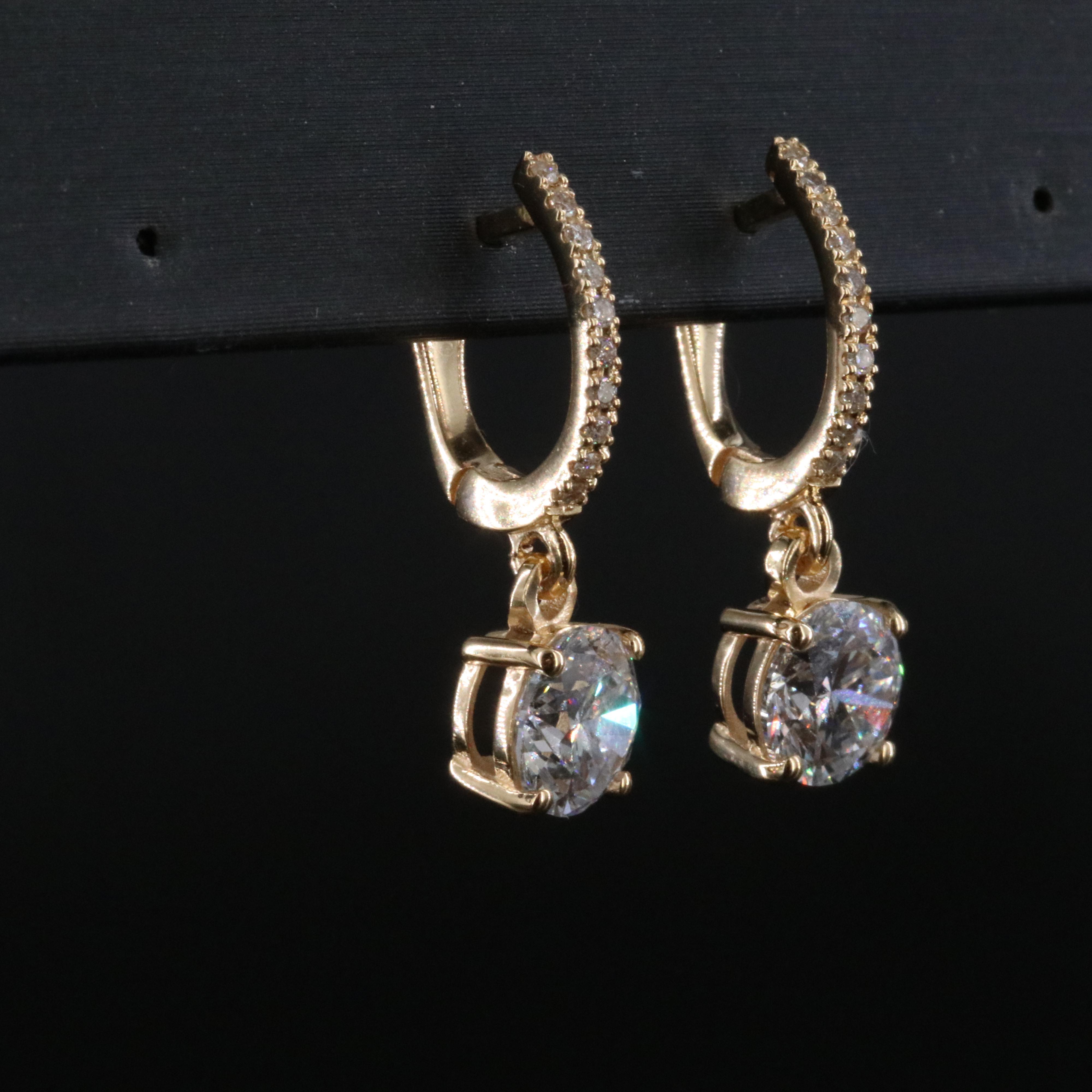 18K 2.78 CTW Diamond Earrings with Lab Grown Centers