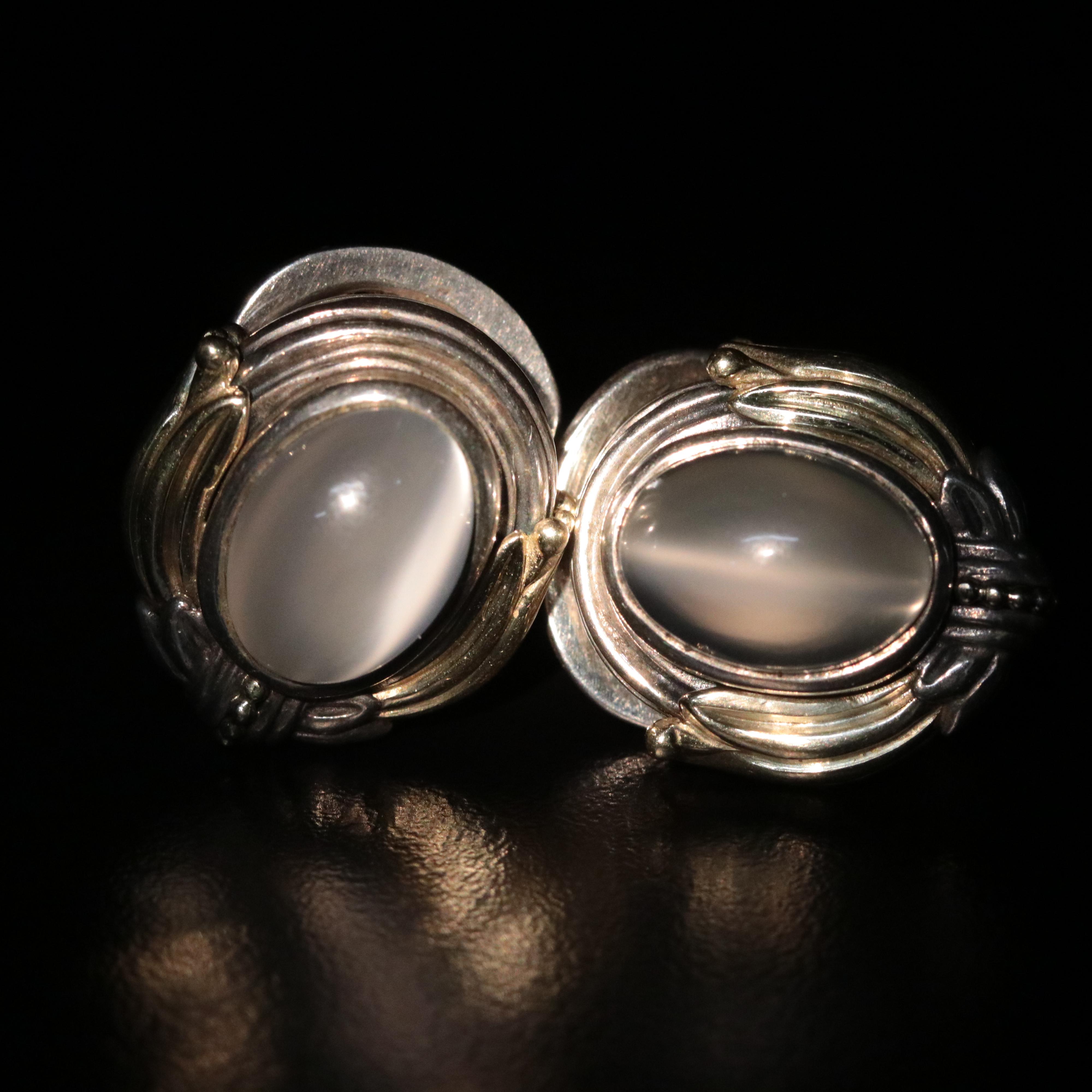 Lagos Caviar Sterling, 18K Cat's Eye Moonstone Necklace and Earrings