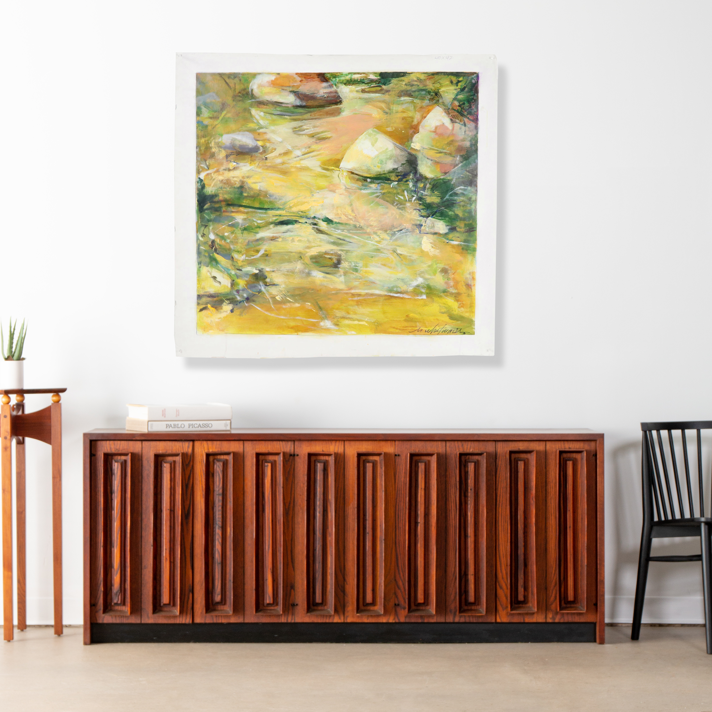 Mark Whitmarsh Landscape Acrylic Painting "Dry Creek Bed," 21st Century