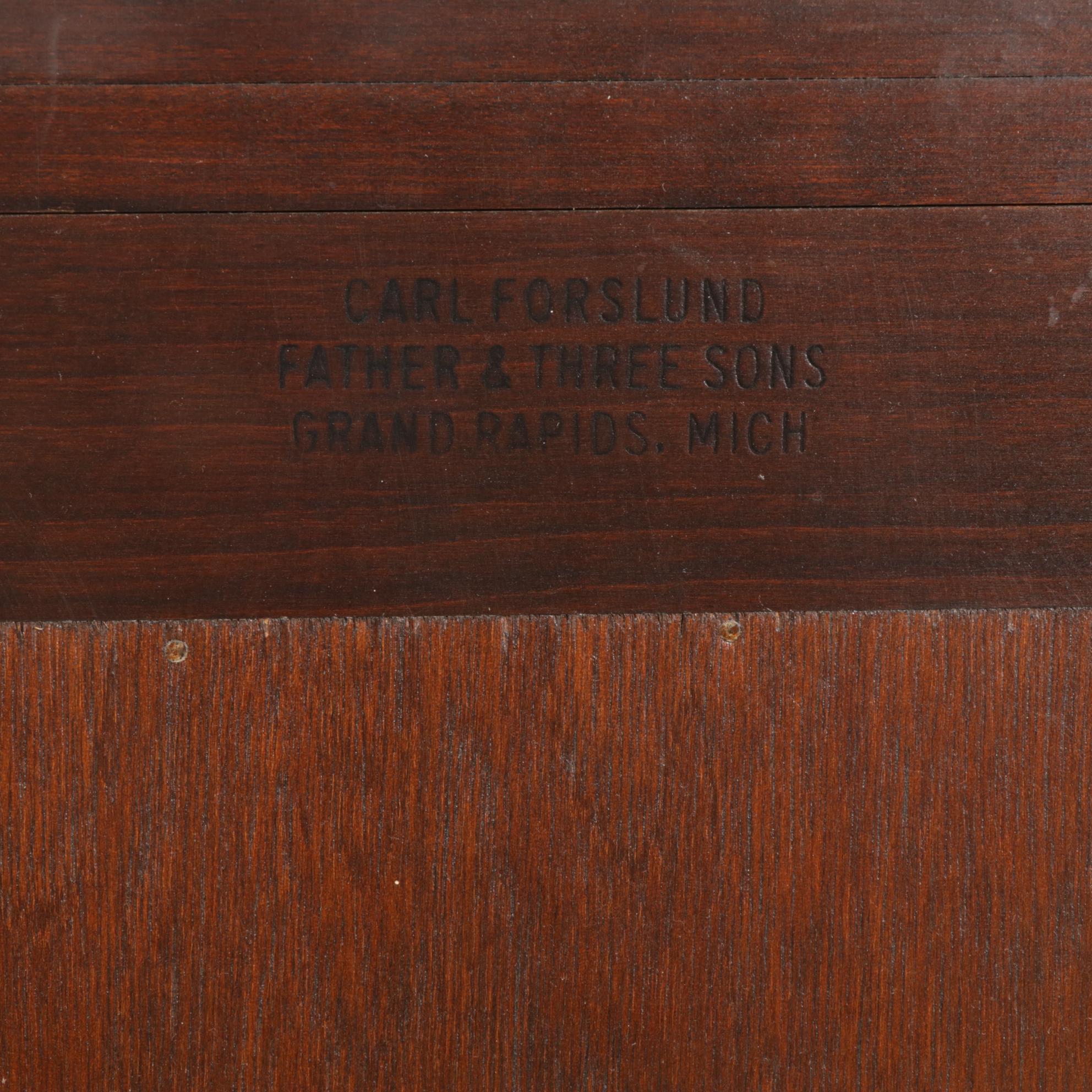Carl Forslund Father and Three Sons Cherry Curio Cabinet