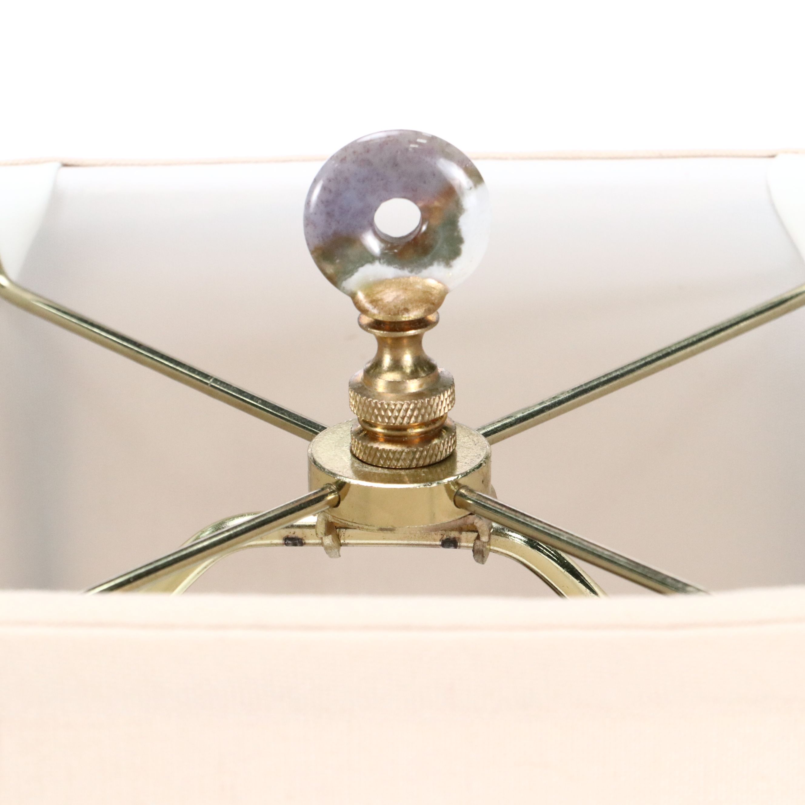 Ceramic Urn Table Lamp with Large Wall Clock and Decorative Containers