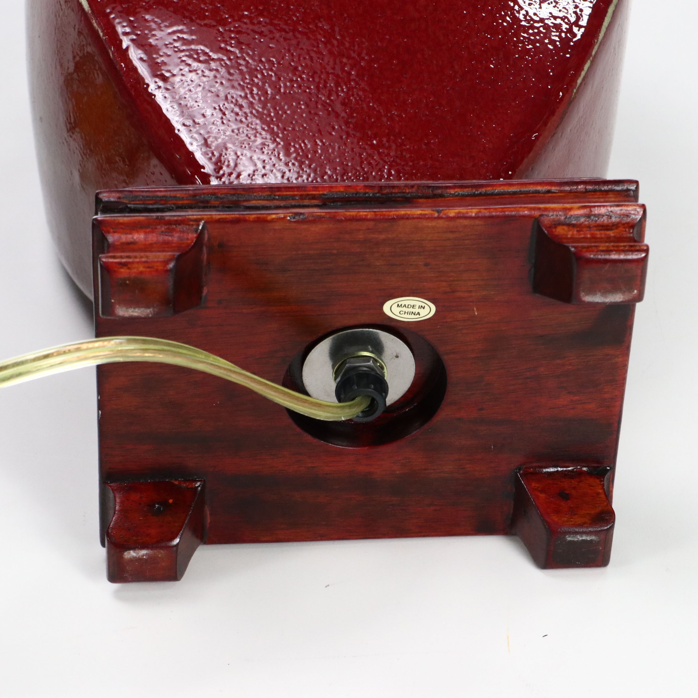 Ceramic Urn Table Lamp with Large Wall Clock and Decorative Containers