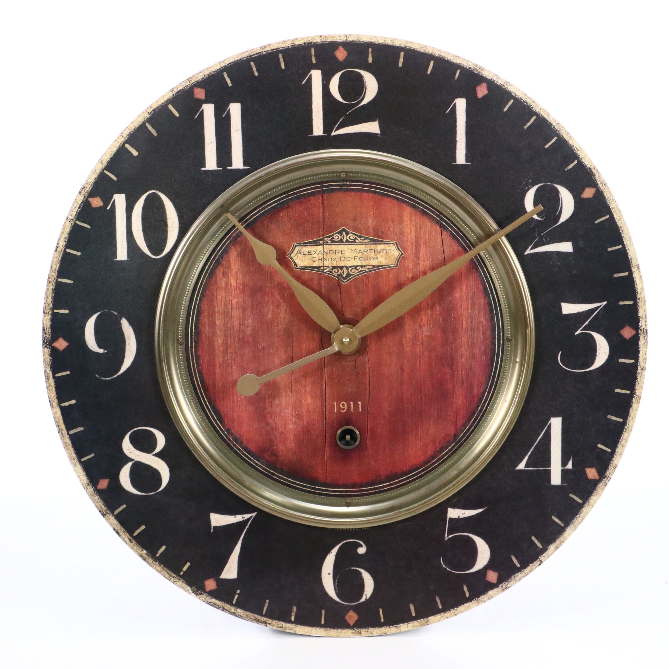 Ceramic Urn Table Lamp with Large Wall Clock and Decorative Containers