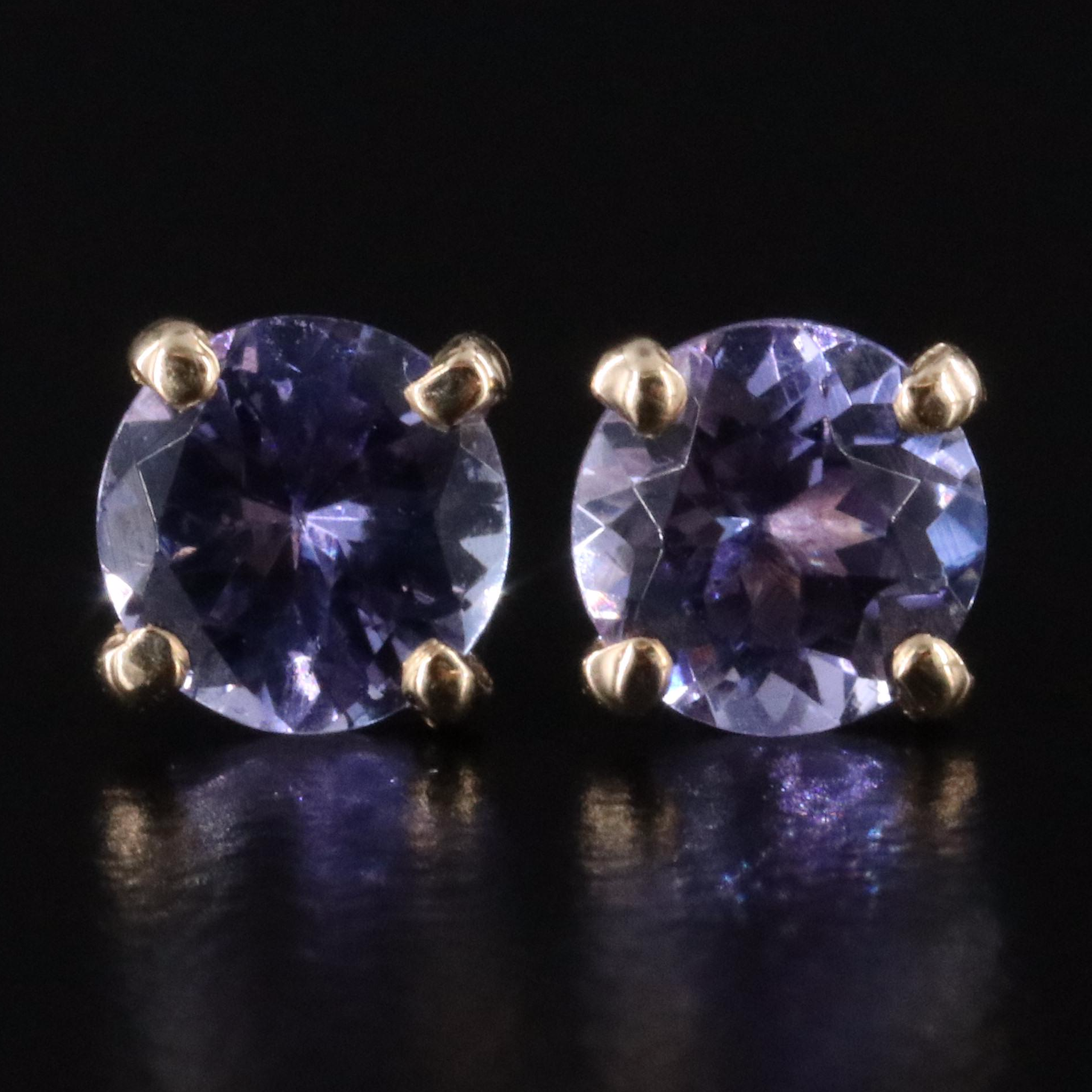 14K Tanzanite Stud Earrings