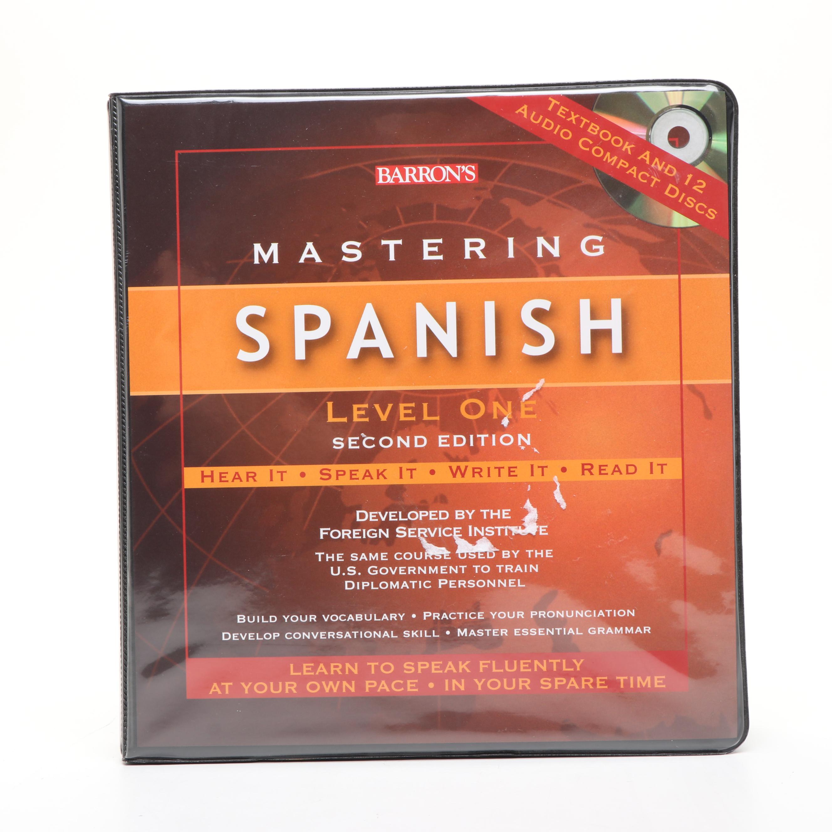 Barron's Second Edition "Mastering Spanish Level One" CDs and Textbook