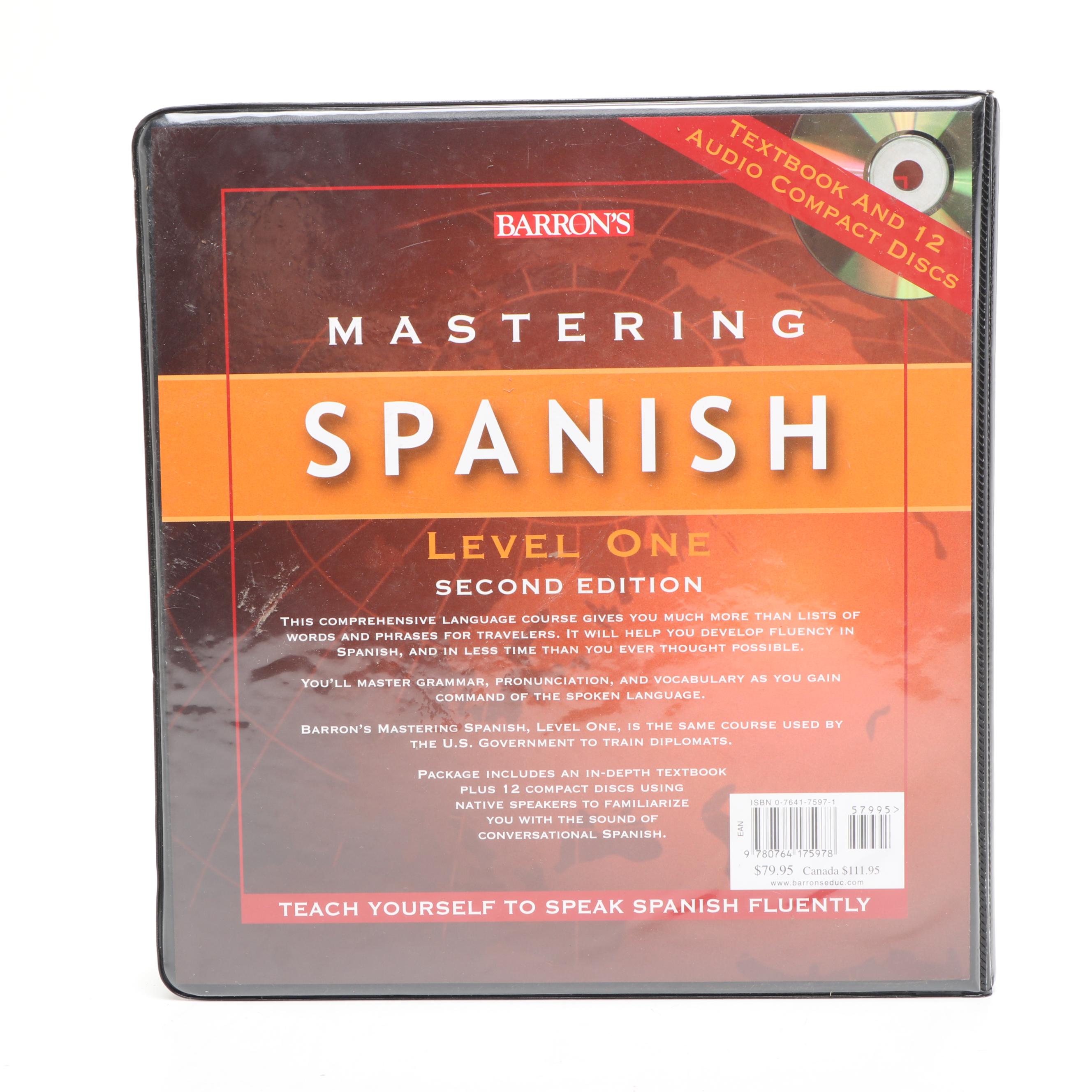 Barron's Second Edition "Mastering Spanish Level One" CDs and Textbook