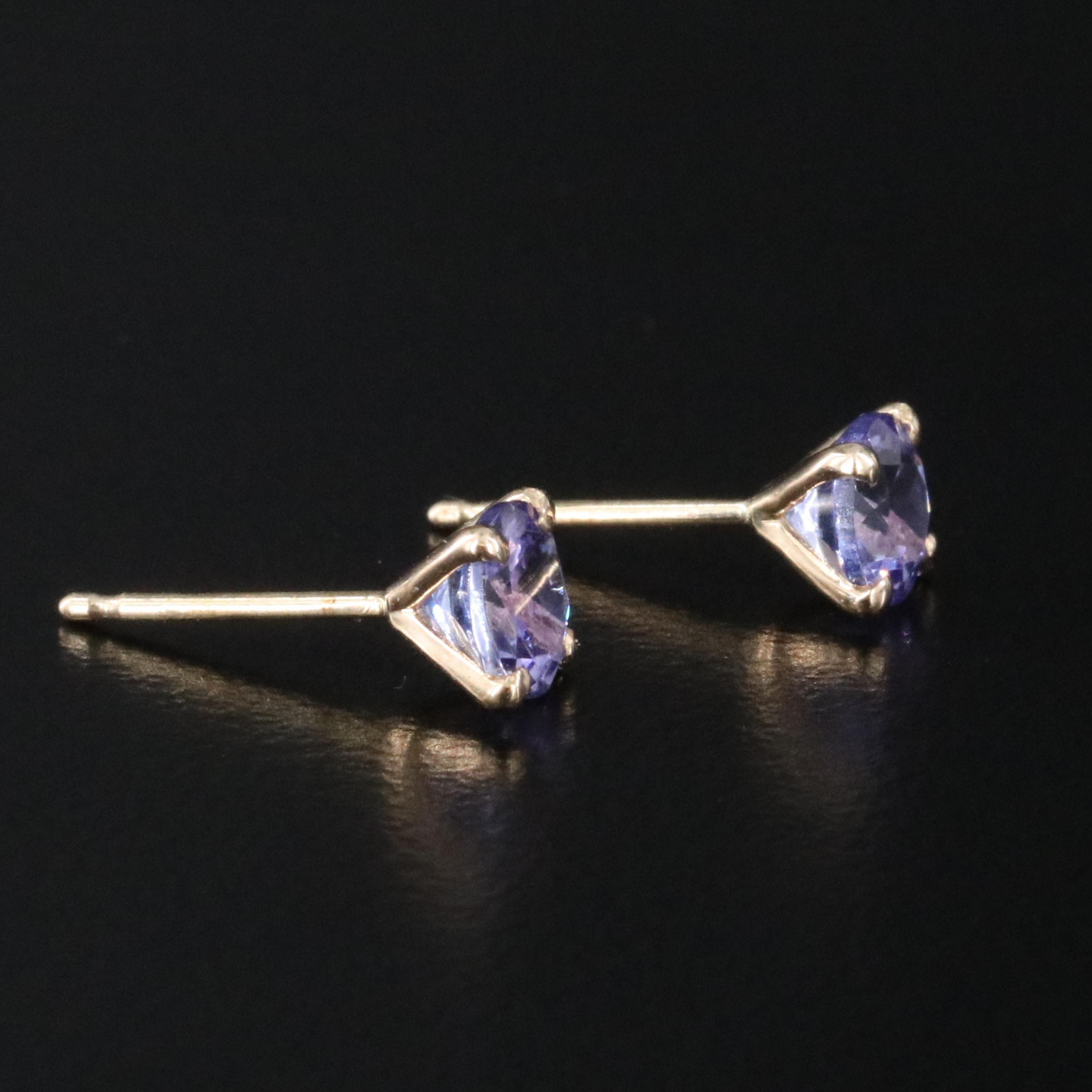14K Tanzanite Stud Earrings