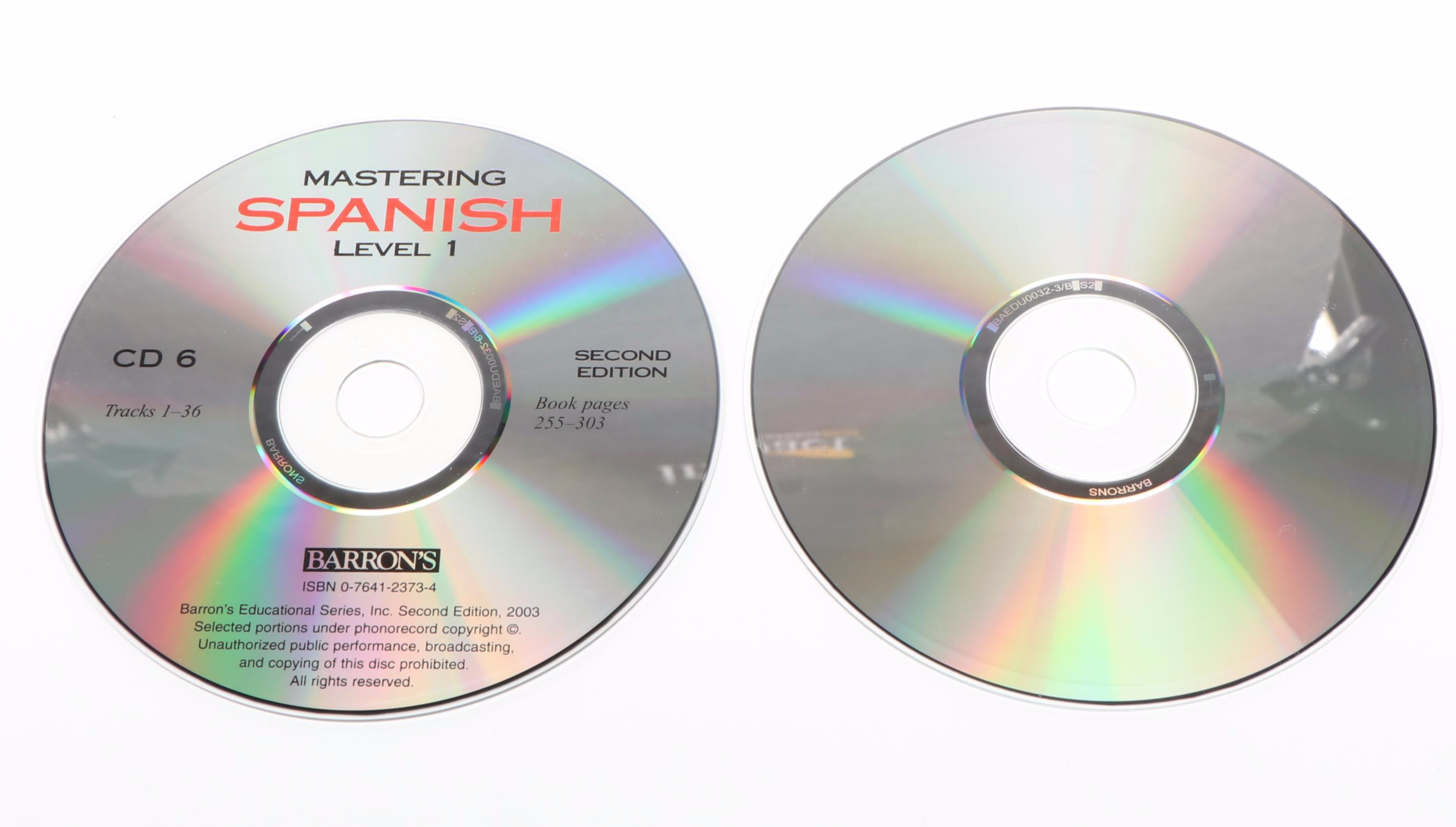 Barron's Second Edition "Mastering Spanish Level One" CDs and Textbook