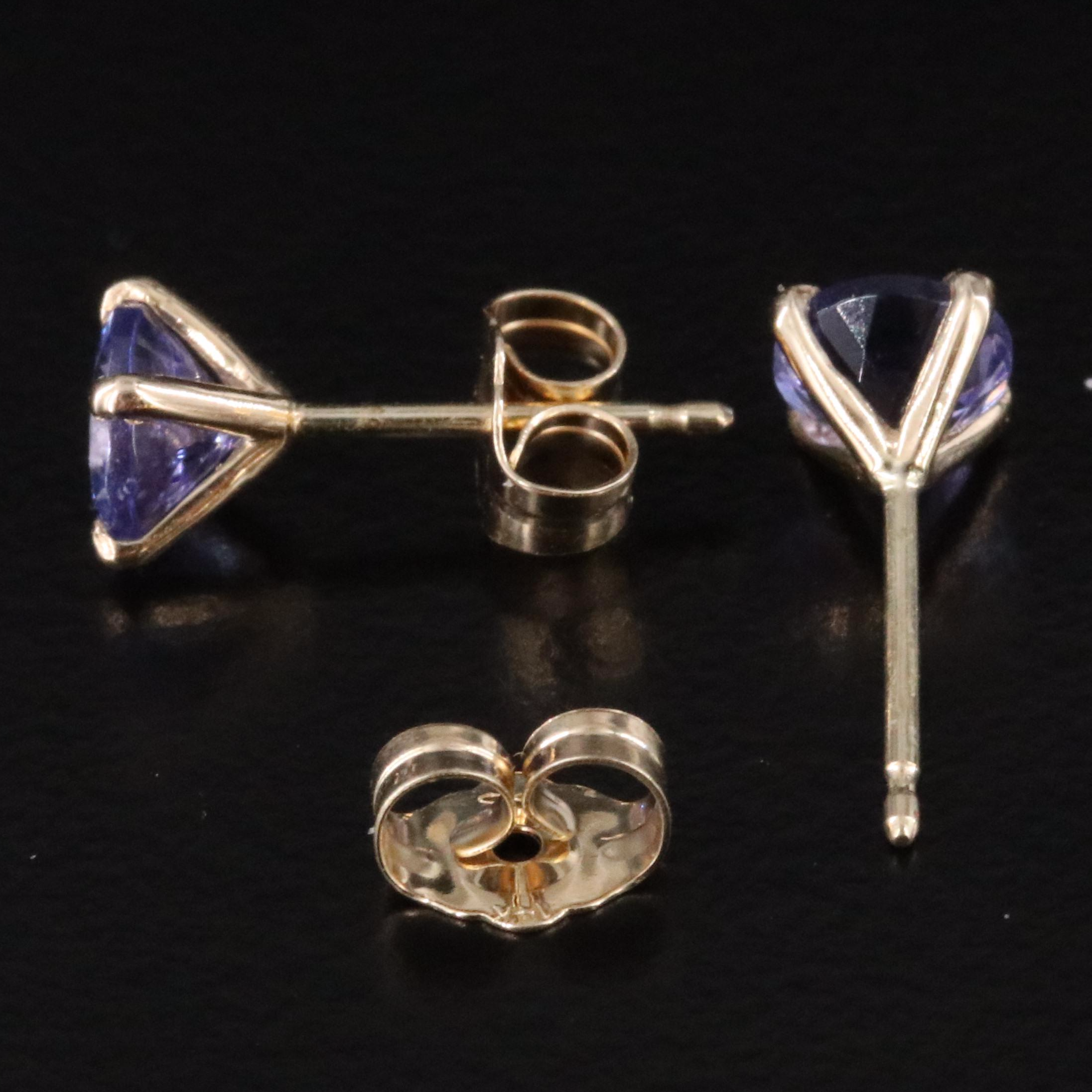 14K Tanzanite Stud Earrings