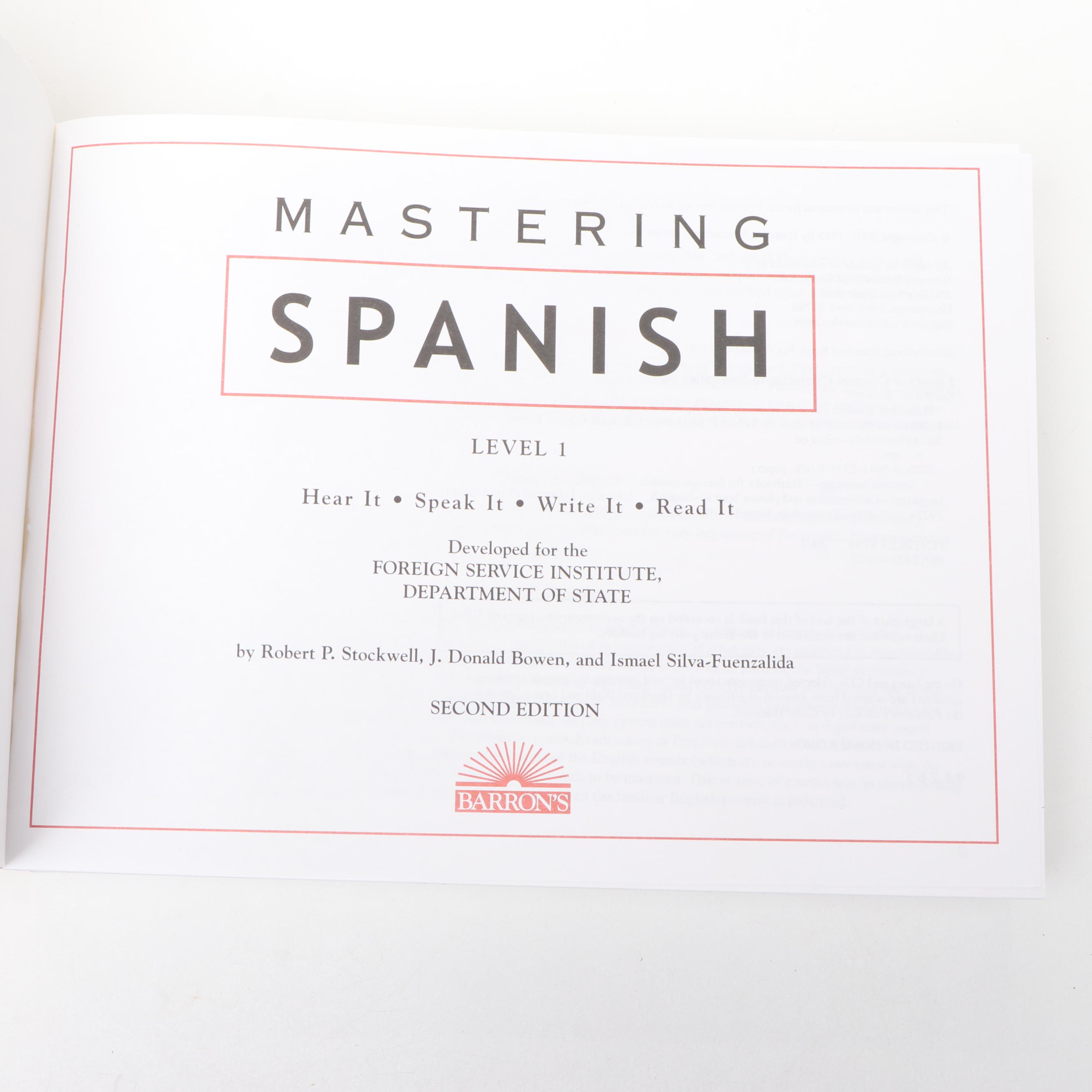 Barron's Second Edition "Mastering Spanish Level One" CDs and Textbook
