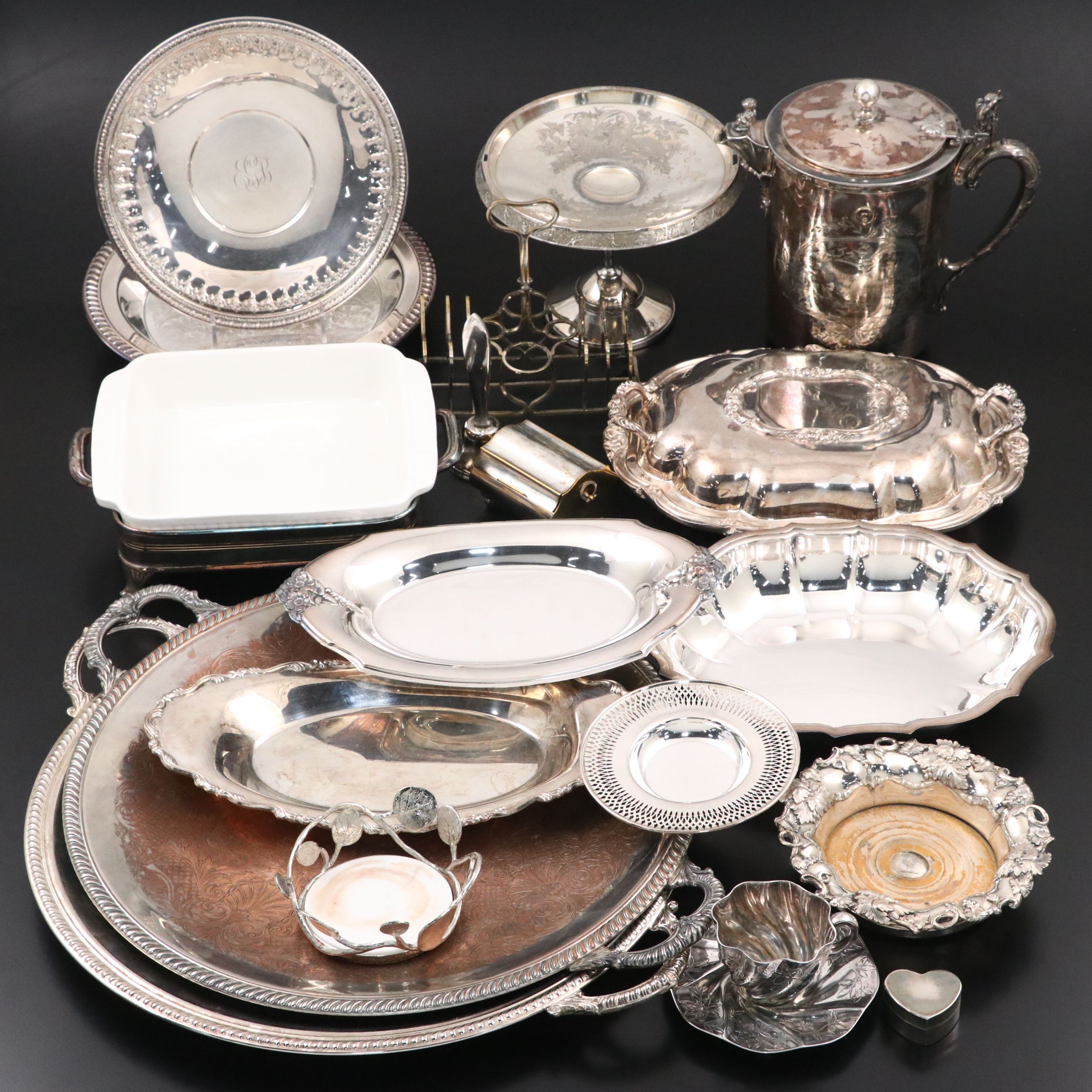 Meridan Silver Plate Compote and More Silver Plate Serveware