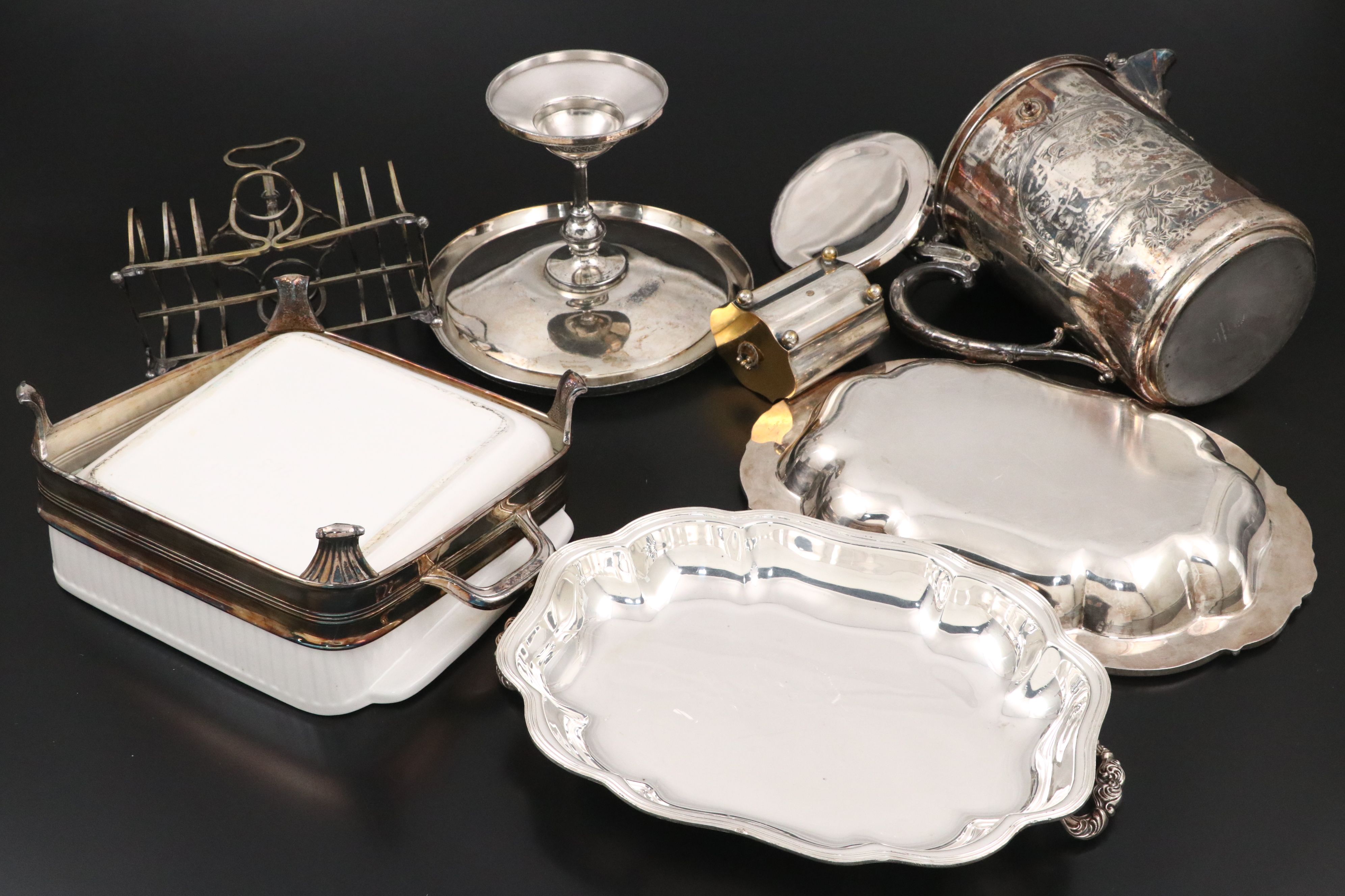 Meridan Silver Plate Compote and More Silver Plate Serveware